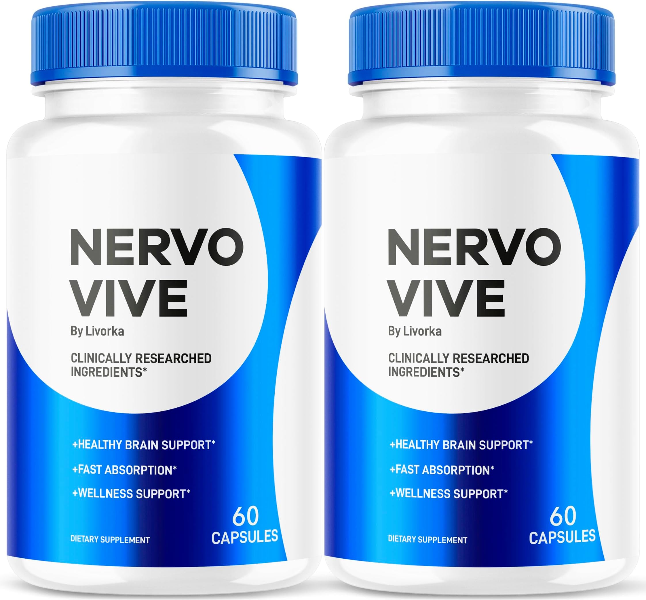 (2 Pack) Nervo Vive Capsules - Official NervoVive Premium Formula Supplement Pills, Advanced Support Formula for Overall Health & Wellness, All Natural Vive Nervo Review, 120 Capsules for 2 Months