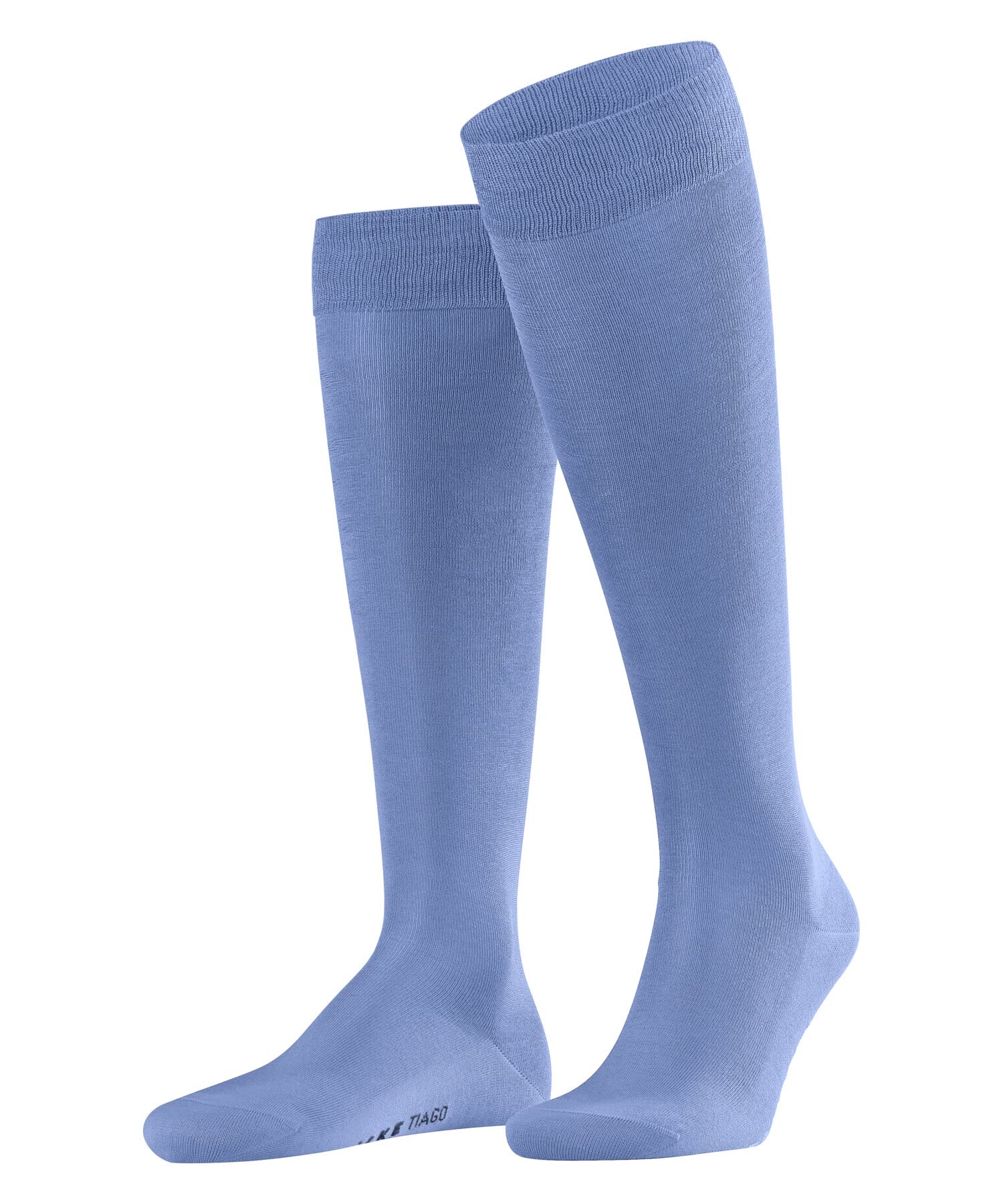 FALKE Men's Tiago M Kh Fil D'Écosse Cotton Long Plain 1 Pair Knee-High Socks, Blue Cornflower 6554, 8.5-9.5
