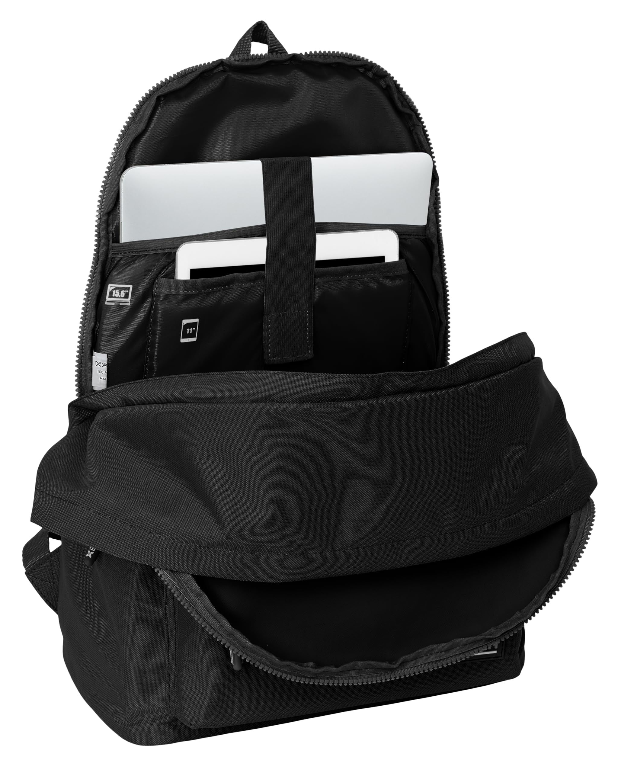 safta Munich Basic - Zaino per laptop da 15,6" e USB, ideale per giovani di diverse età, tessuto riciclato, comodo e versatile, qualità e resistenza, 31 x 18 x 44 cm, colore: nero, Nero, Estándar,