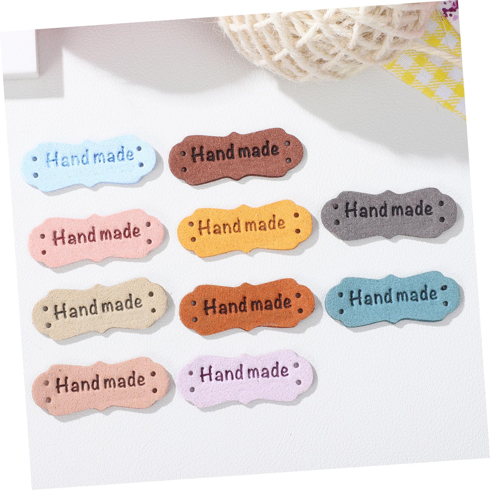 Abaodam 300pezzi Etichette Pu Goffrate Per Fai Da Te Accessori Per Cucito Decorazione Per Abbigliamento Borse Scarpe e Cappelli Di Etichette Artigianali