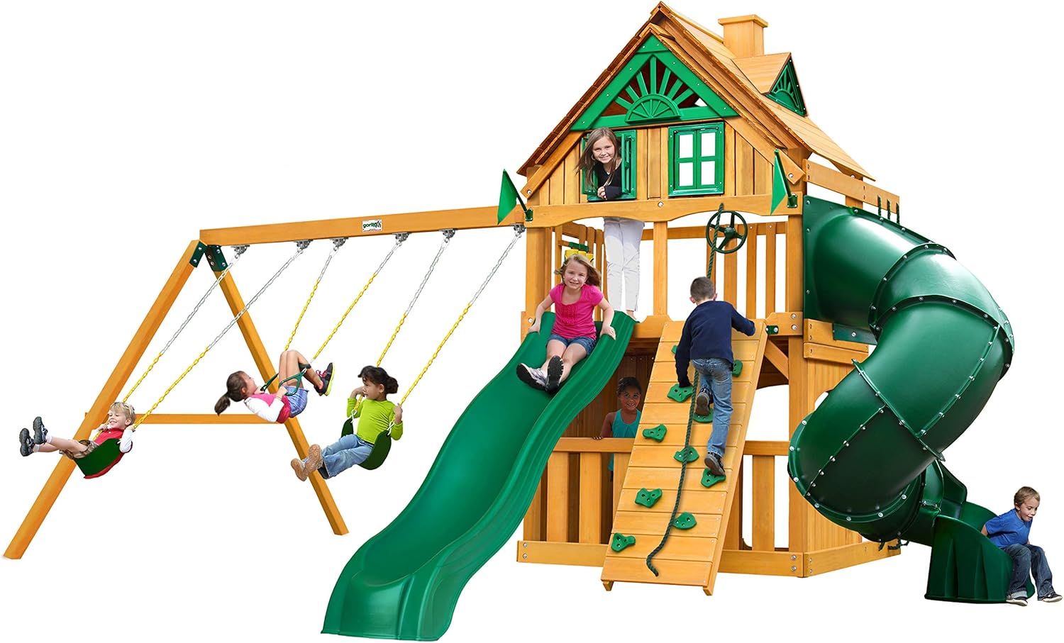 Gorilla Playsets Wooden Swing Sets With Tube Slide Gorilla