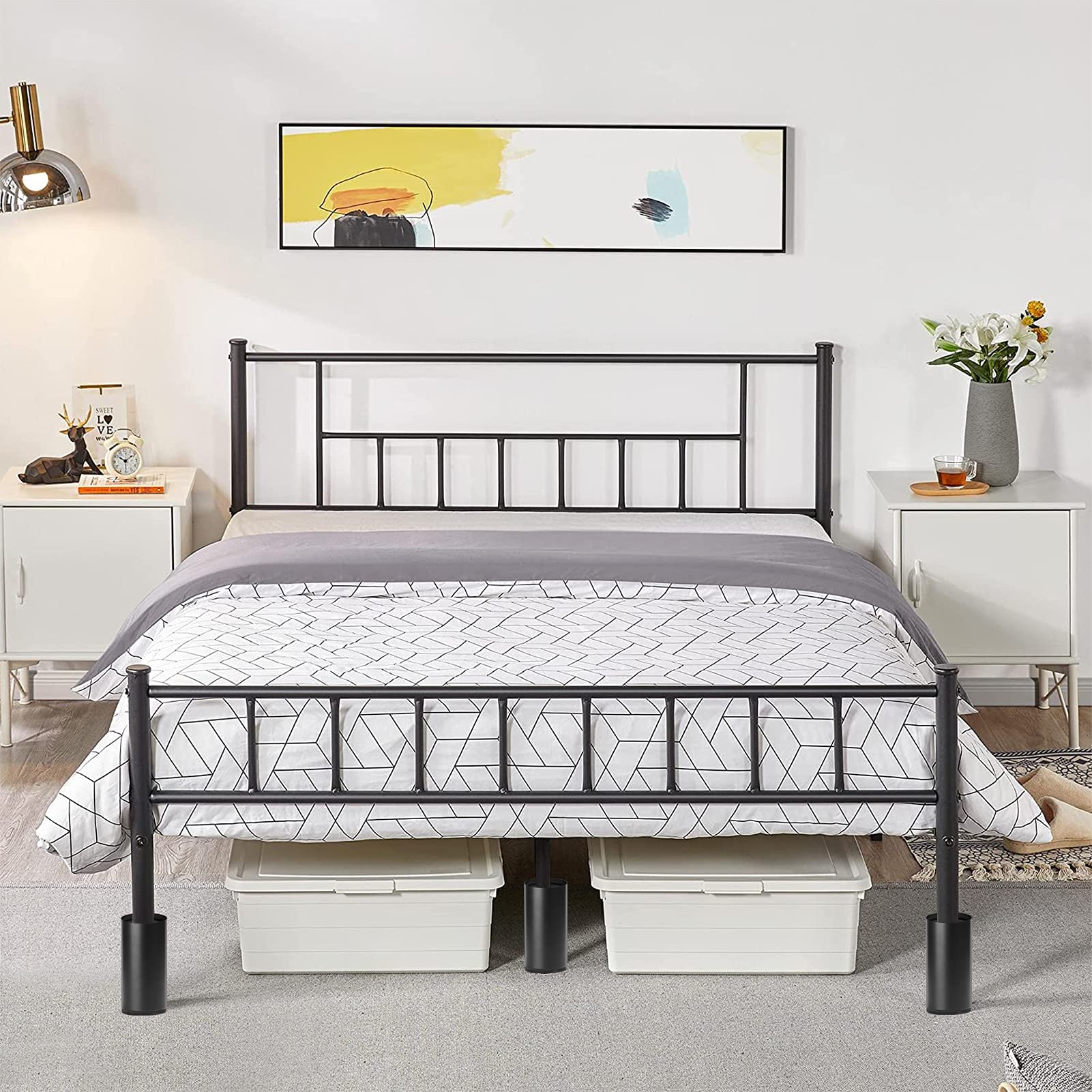 BTSDhome Bed Risers 4 inch Heavy Duty Metal Furniture Risers Steel