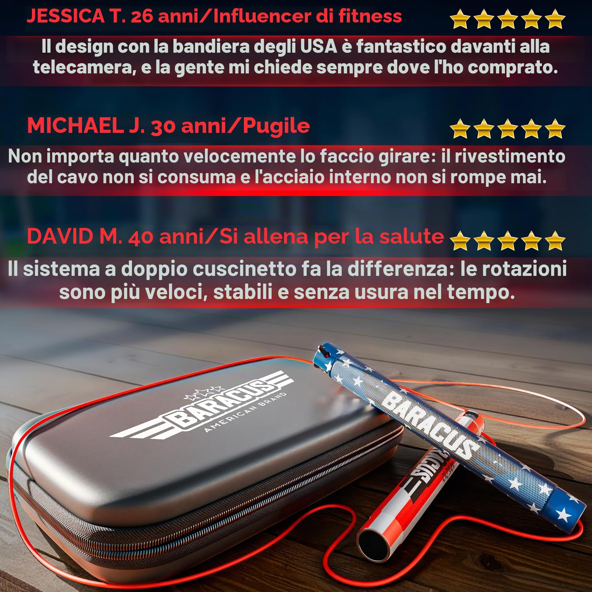 BARACUS Corda per saltare per donne, uomini, bambini | accessori da palestra per donne | attrezzature per l'allenamento a casa | pesas para ejercicios en casa - Corda professionale per velocità con