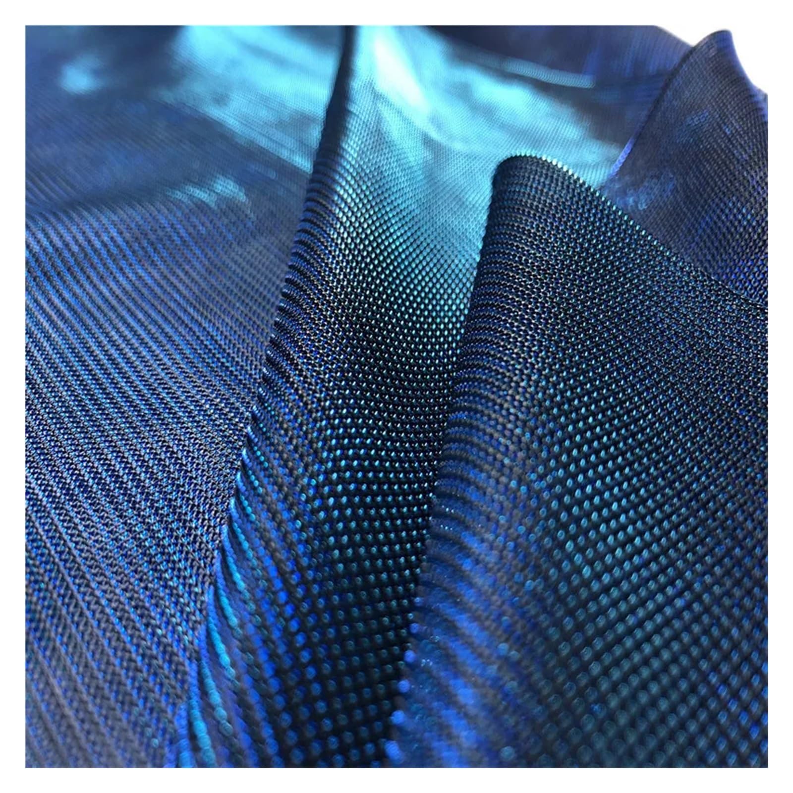 Ytbhshxz Blue Fabric Glitter， Fashionable Polyester Mesh Fabric Multicolor 100X150cm(Blue)