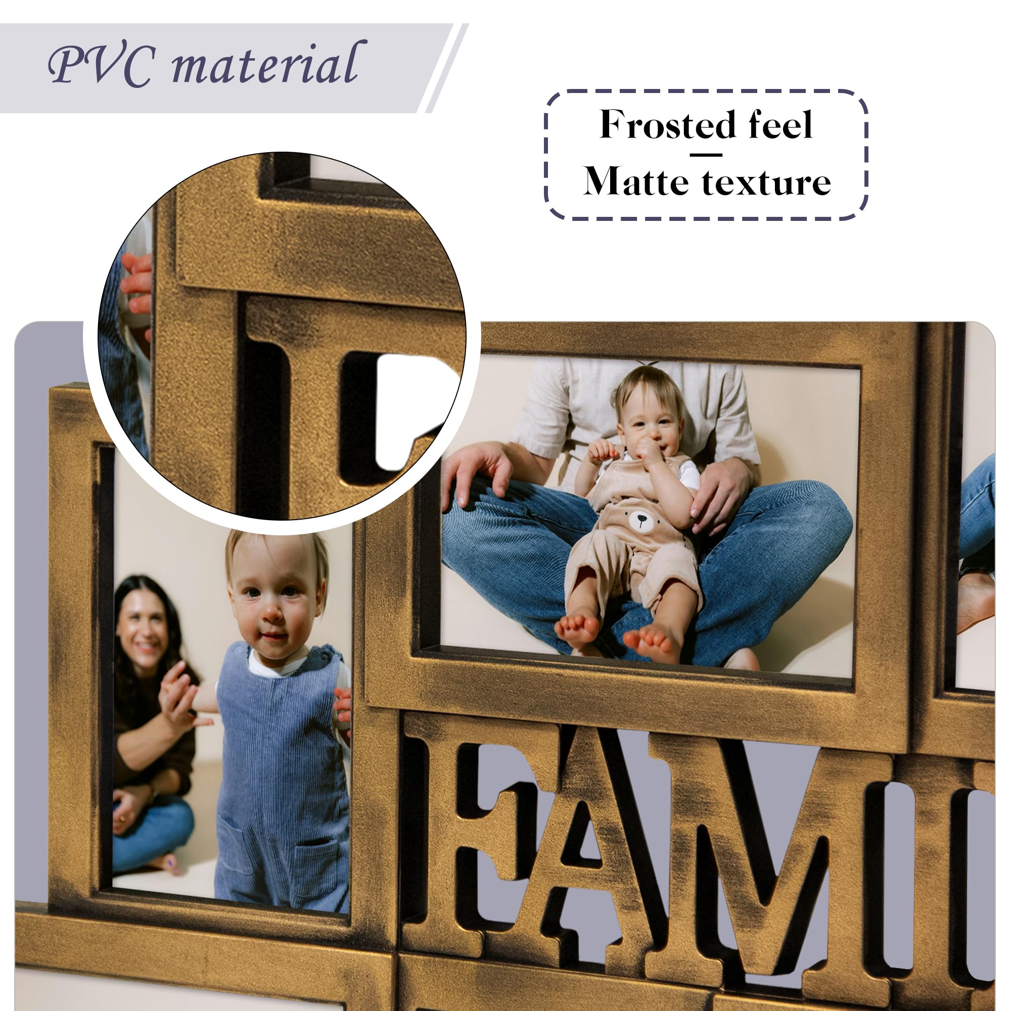 Jerry & Maggie Cornice portafoto per 8 foto di famiglia, decorazione da parete, 10 x 15 cm, decorazione da parete per famiglia, cornici in PVC, decorazione da parete per foto da 10 x 15 cm, elegante e