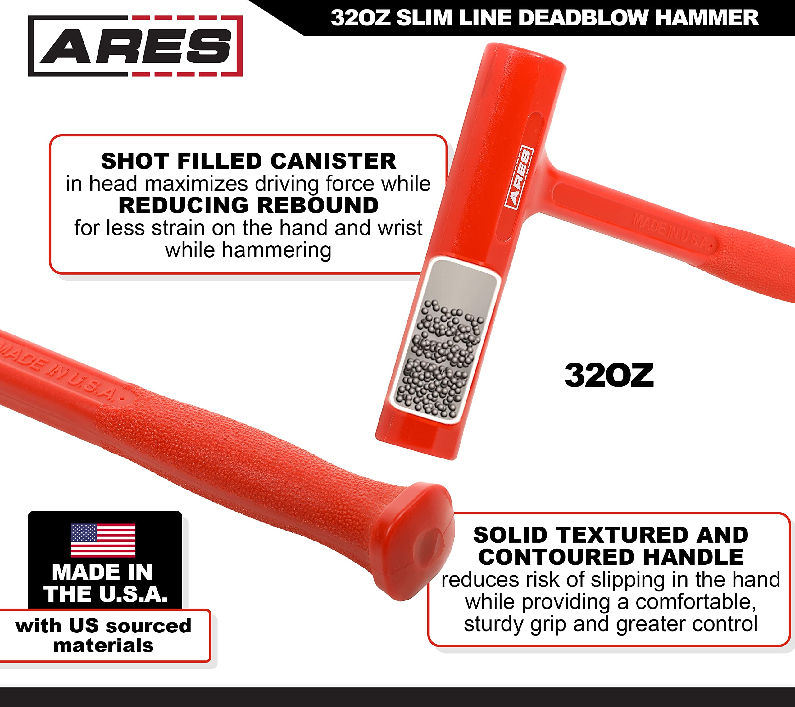 Lixie 150H-MH - 30 Oz. Dead Blow Hammer - 1-1/2