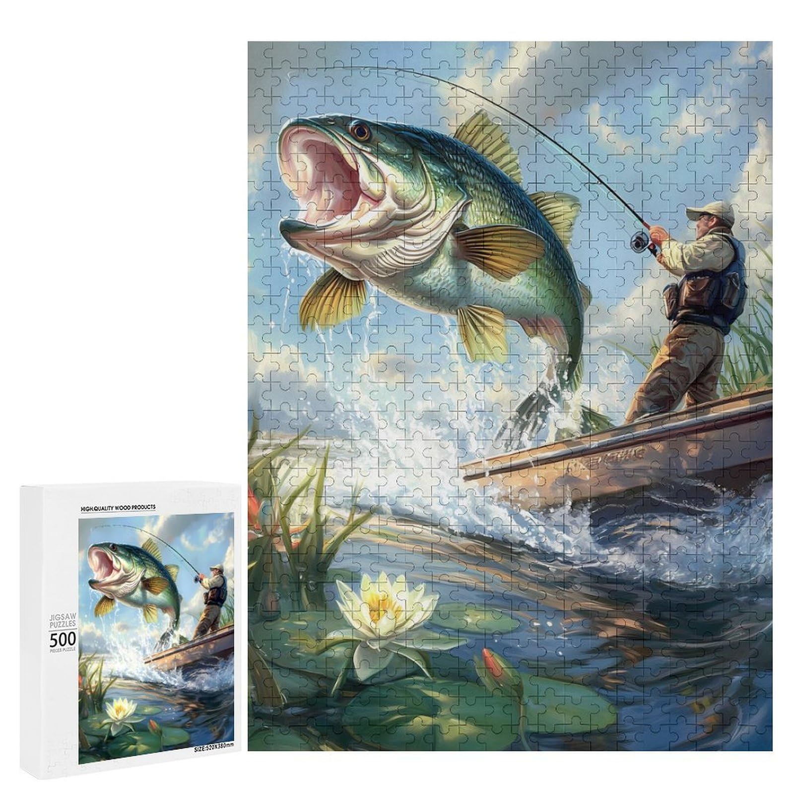 Amazon.com: Fishing Large Mouth Bass Fish Jigsaw Puzzles for