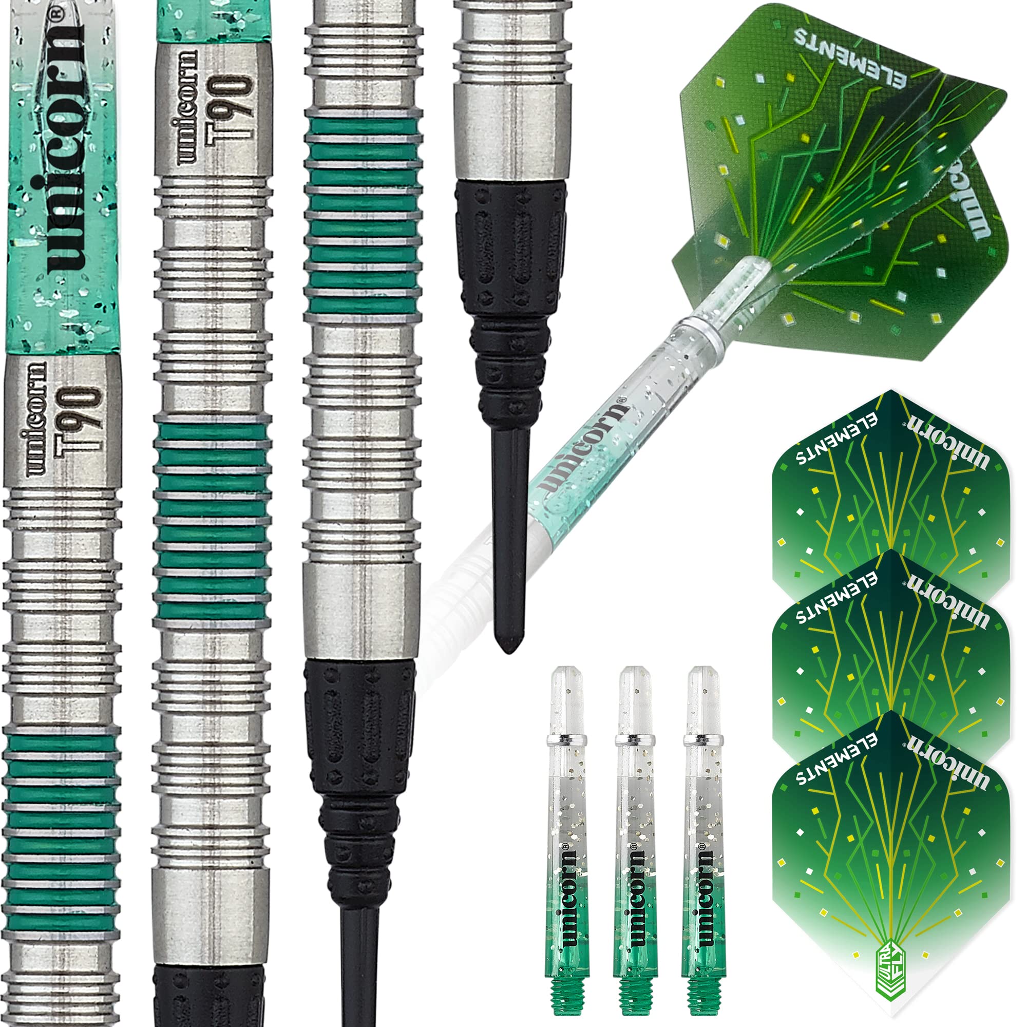 Unicorn Soft Tip Darts Set, Green, 19 g