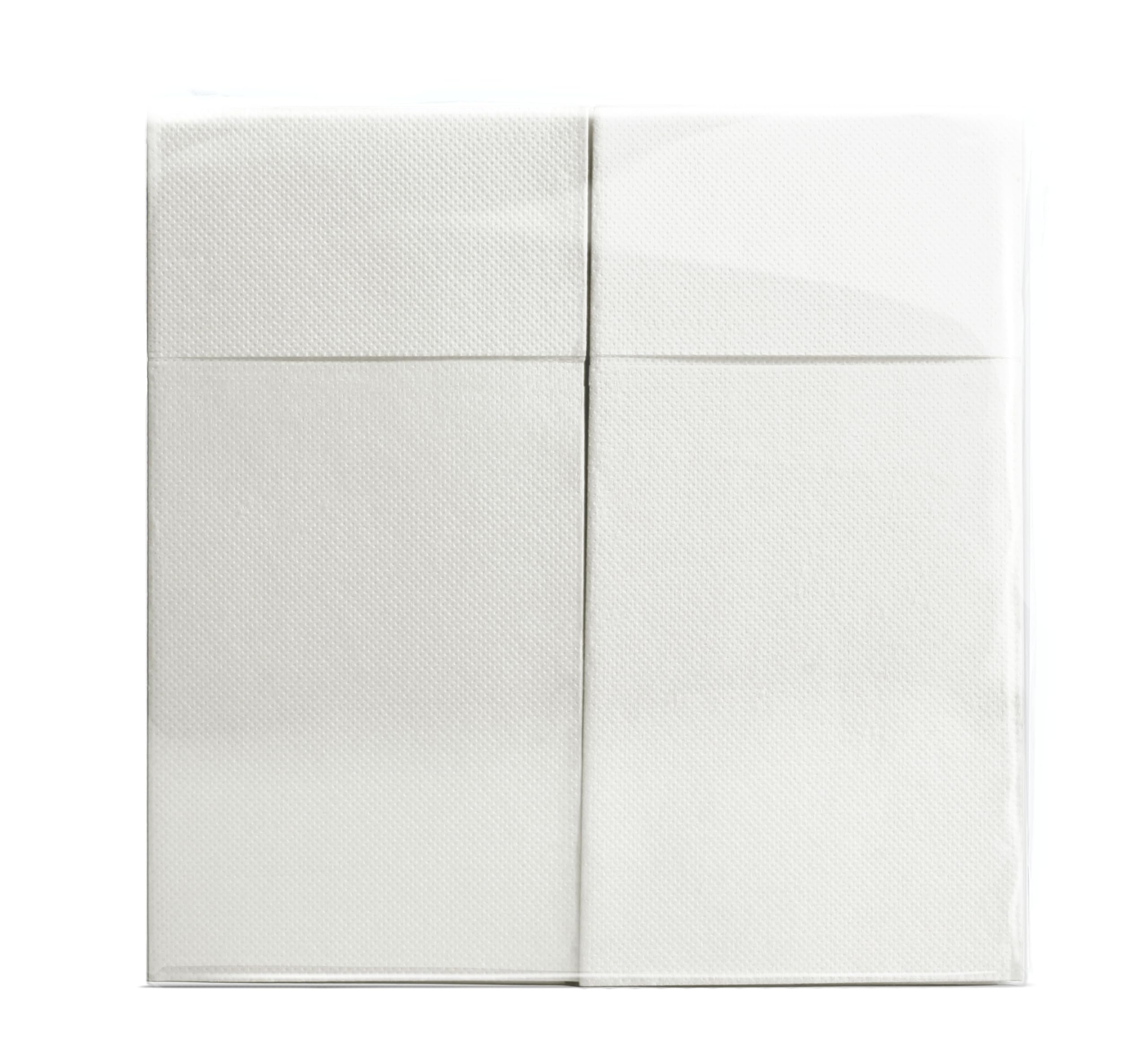 Aroba 1000 miękkich serwetek sztućców, z miękkiego materiału, objętość i struktura, wstępnie złożone serwetki z rozcięciem, 39 x 38 cm, 1/8 złożonych, dobrej jakości białe