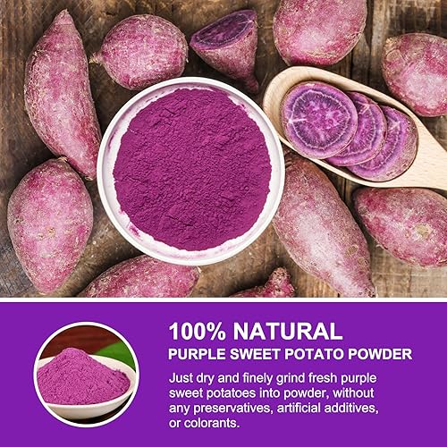 Miniatura 10 de Orgnisulmte Polvo de batata morada de 4.23 onzas, 100% puro y natural de ñame morado premium para colorante alimentario, 4.23 oz