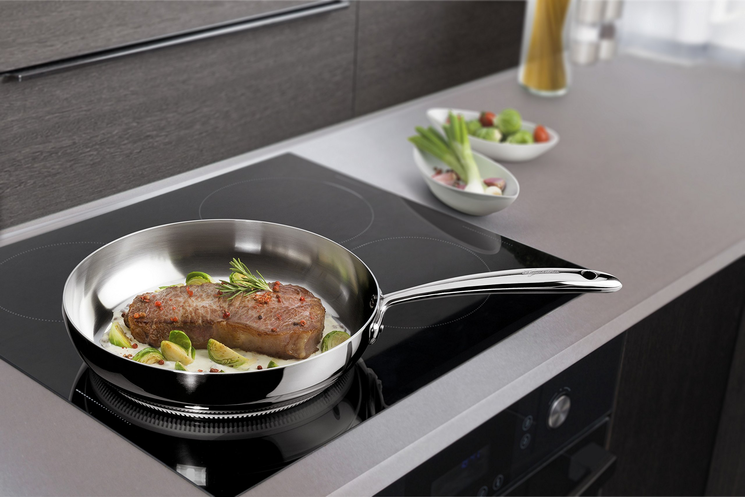 Lagostina Accademia Lagofusion Padella, Acciaio Inox con Maniglia rivettata, Diametro 26 cm