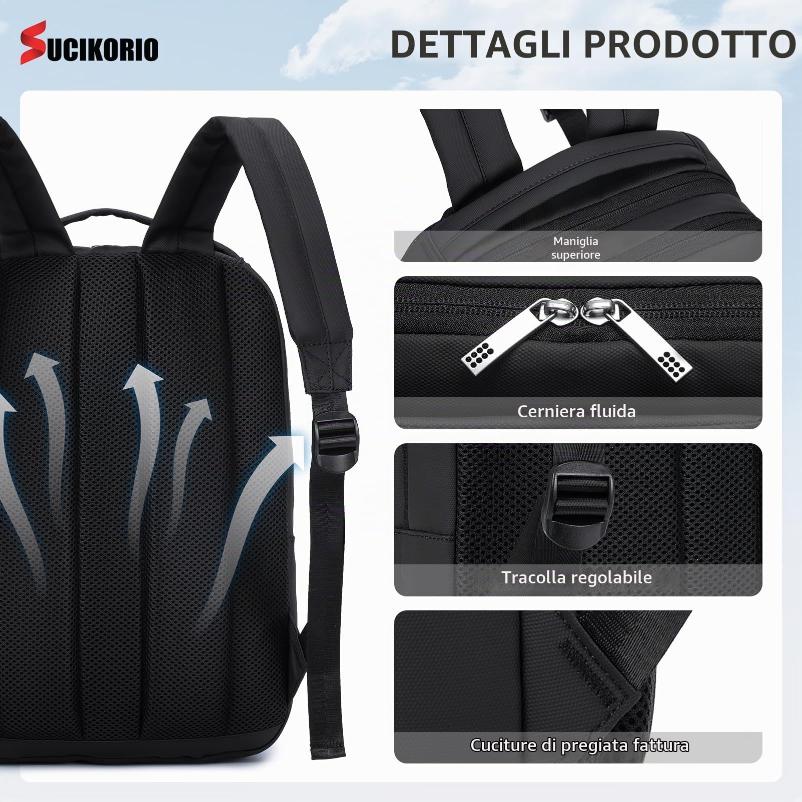 40X30X10cm Lufthansa Air France British Airways Zaino da Viaggio Aereo Bagaglio a Mano, Impermeabile Nylon Zaini Bagaglio a Mano Uomo Donna Zainetto Porta PC 14 Pollici per Scuola, Viaggio