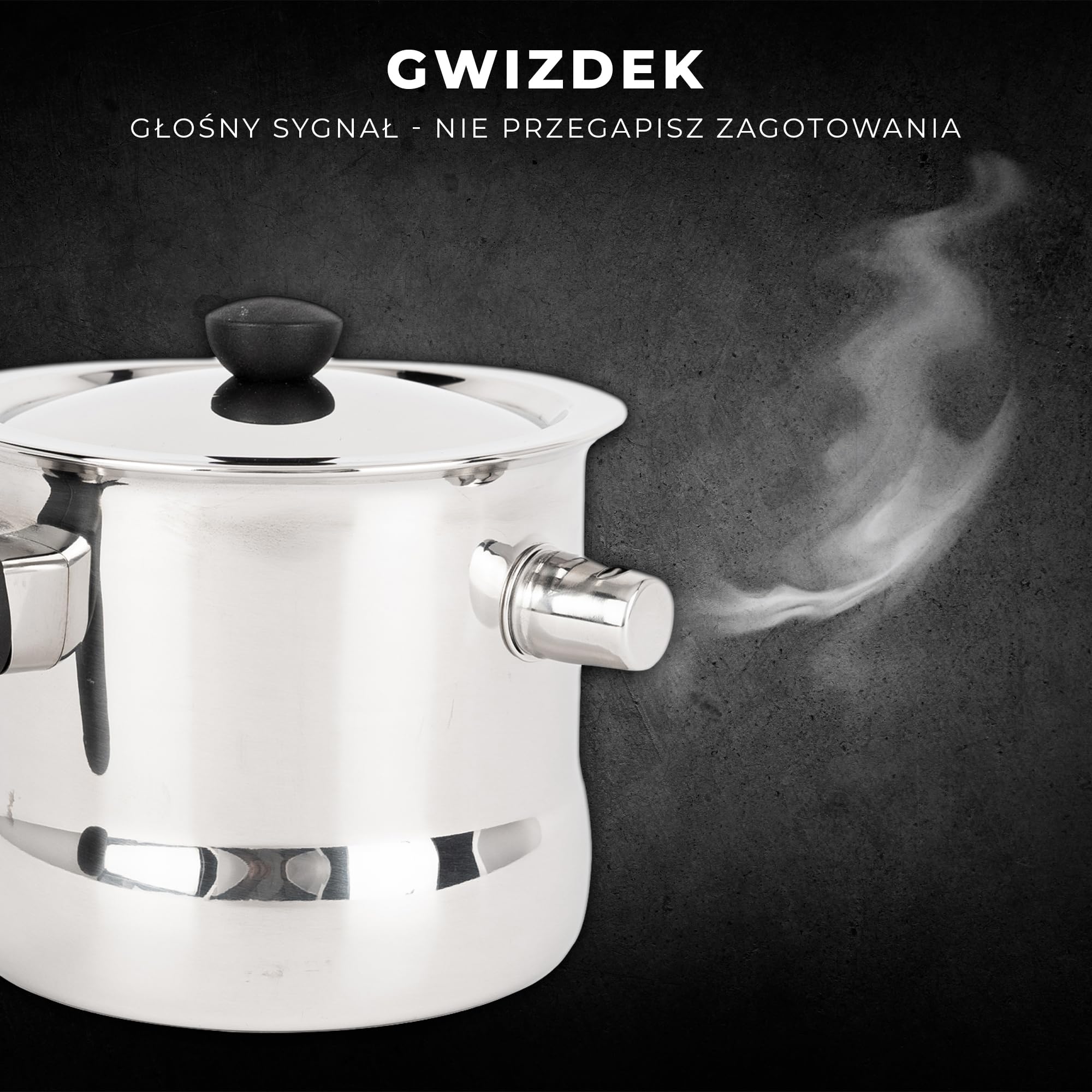 KARL HAUSMANN Garnek do Mleka 1,5L z Gwizdkiem, Pokrywką i Miarką - Garnek do Podgrzewania Mleka ze Stali Nierdzewnej, Podwójne Ścianki, Bez Przypalania, Indukcja, Gaz, Ceramika