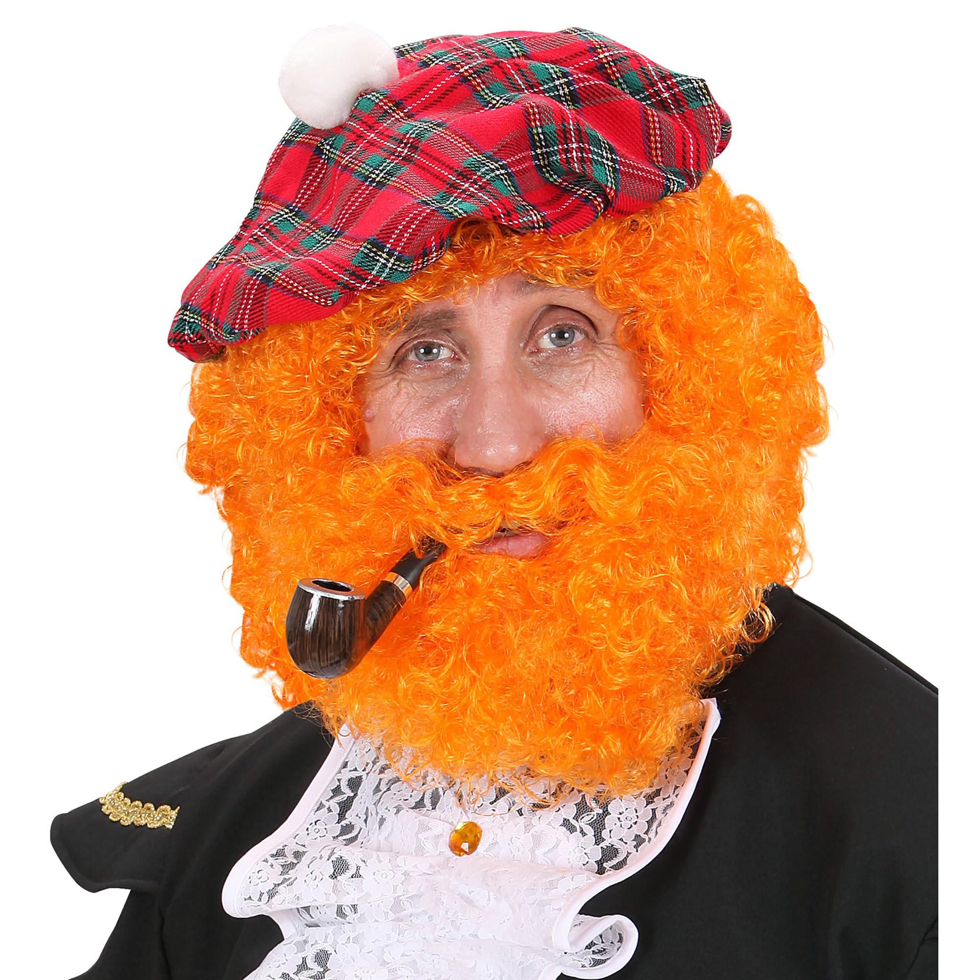 Character Curly /Beard - Orange Wig for Hair Accessory Fancy Dress