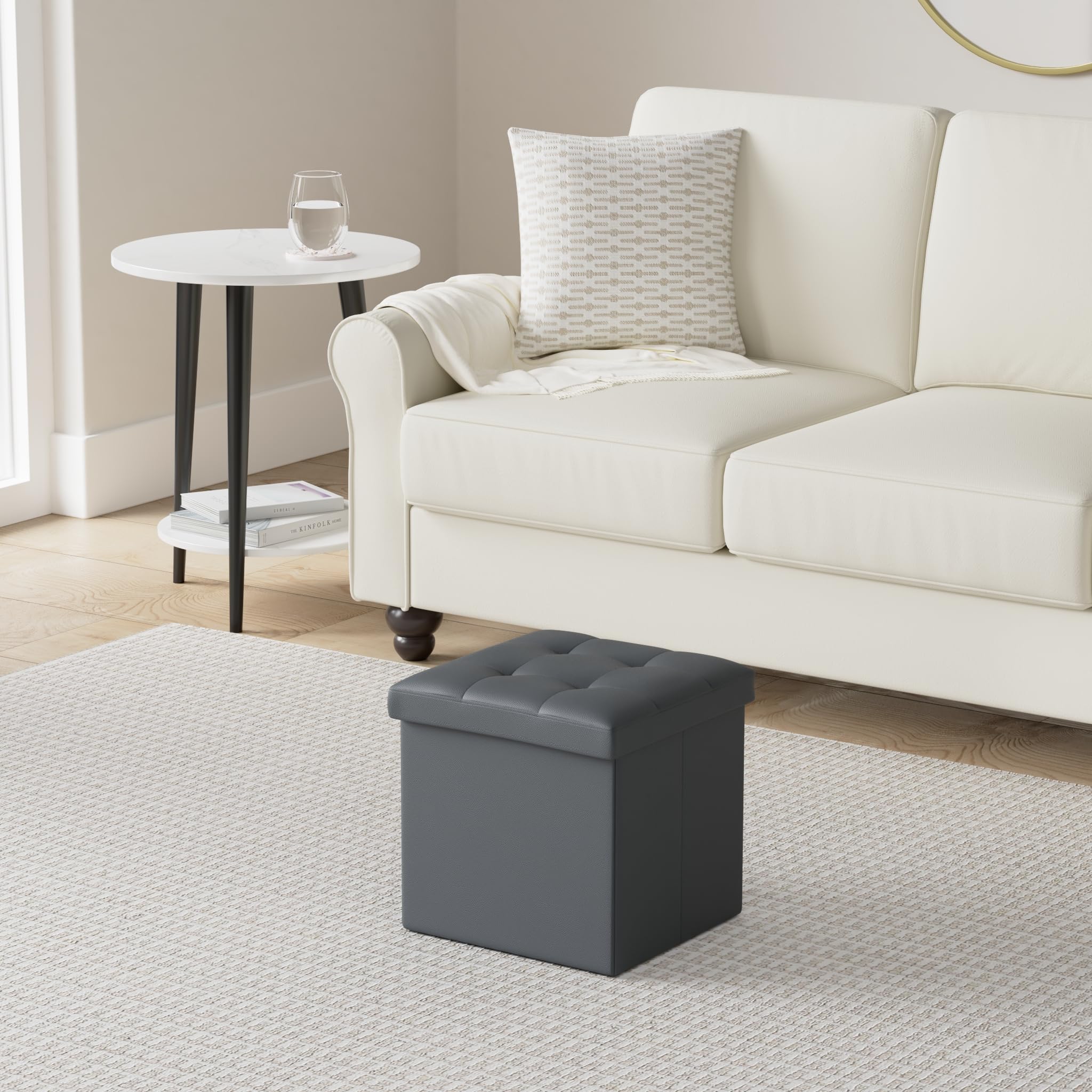 Amazon｜LotFancy ストレージオットマンキューブ 2個パック ブラック