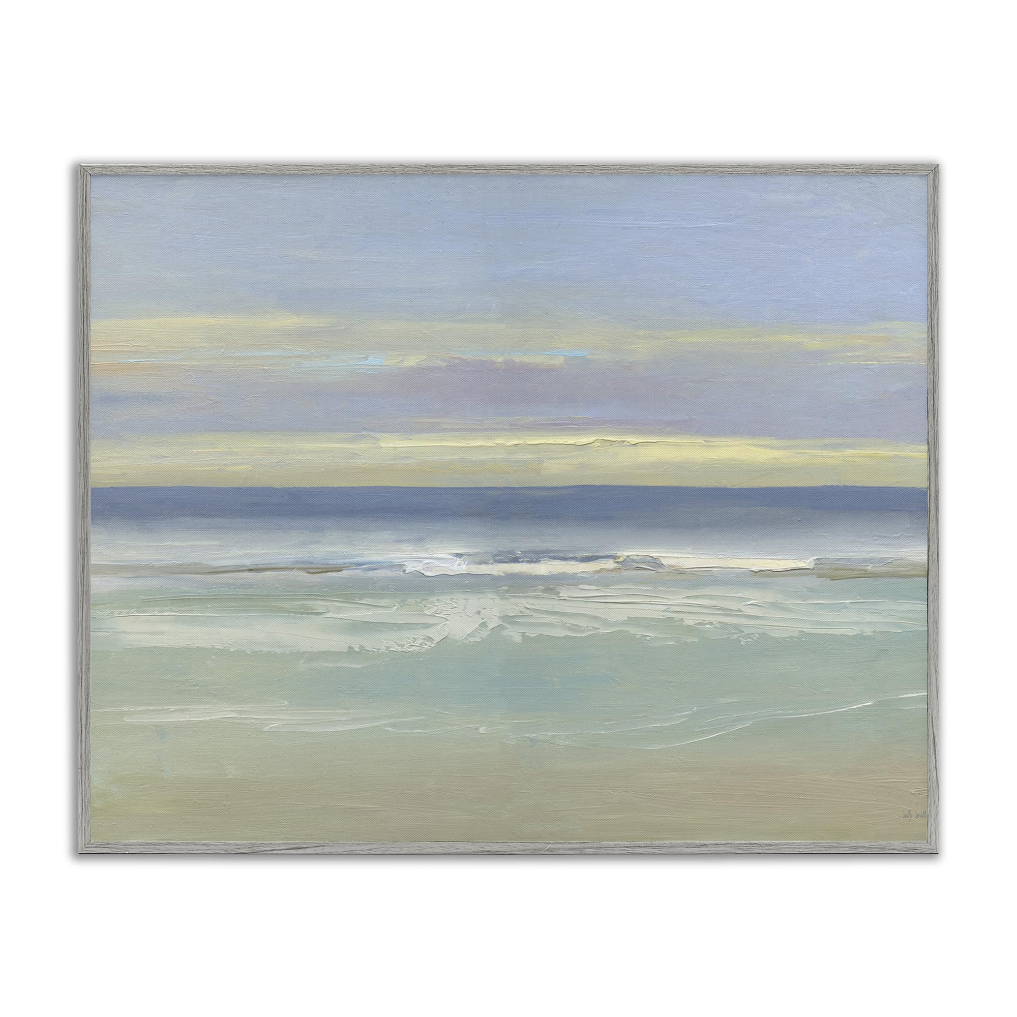Stupell Industries Farmhouse Gray (Textured) 'Tranquil Coastal Morning Waves'| Framed Giclee Art