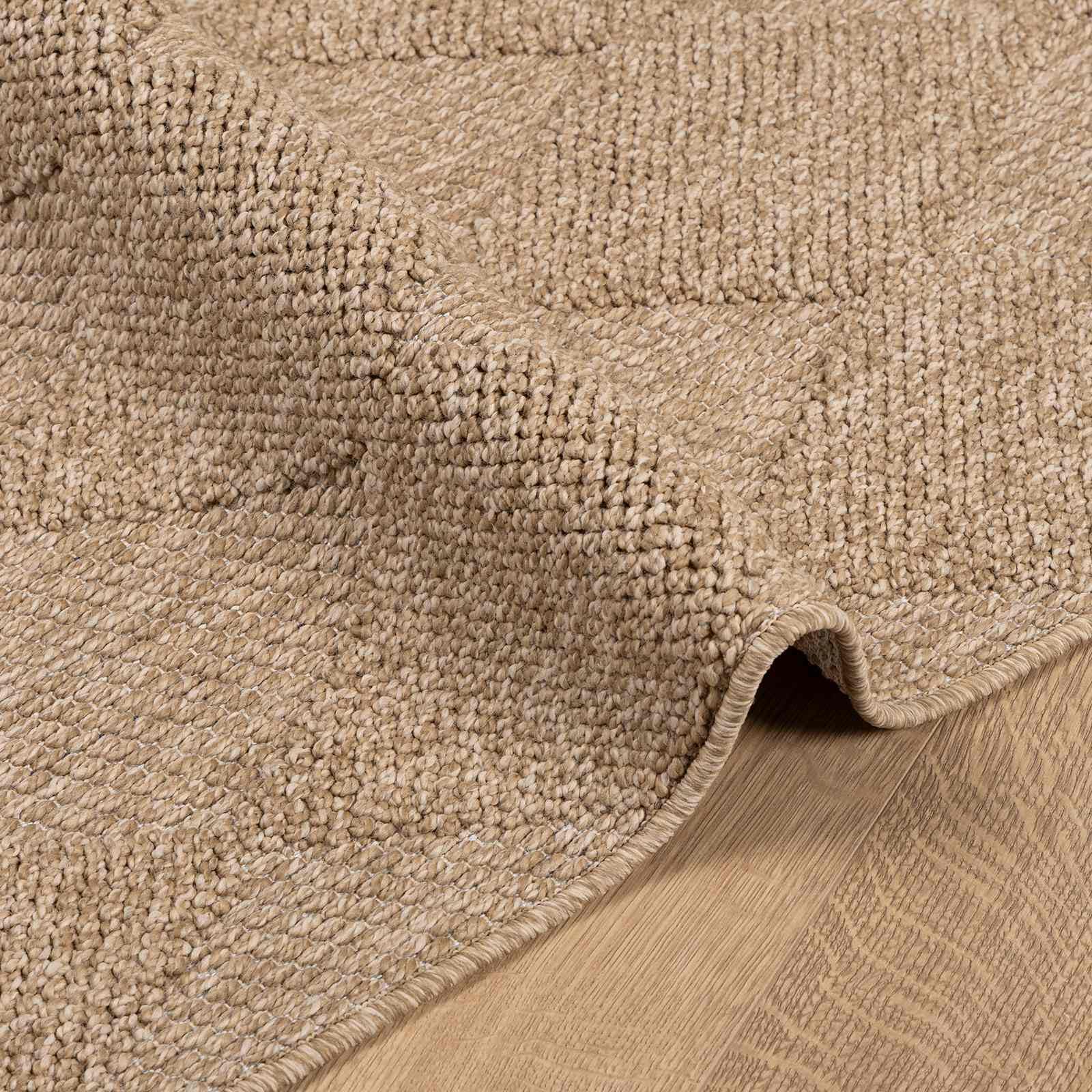 Alfombra de poliéster, 200 x 140 cm | Parte trasera antideslizante, lavable a máquina a 60 grados, con tratamiento antiruido, para interior y exterior