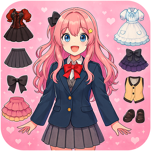 muñeca juegos de vestir anime: moda Kawaii y maquillaje para chicas