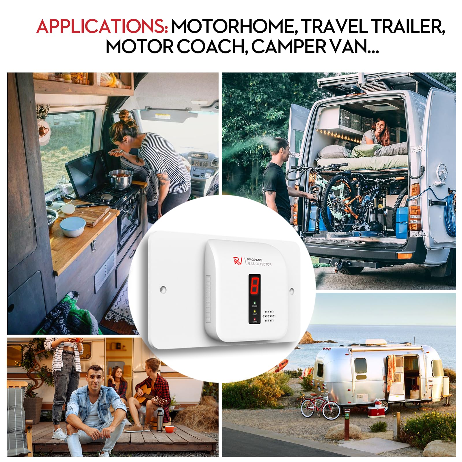 Snapklik.com : TECHAMOR RV Propane Gas Detector, R601 RV Hardwired DC