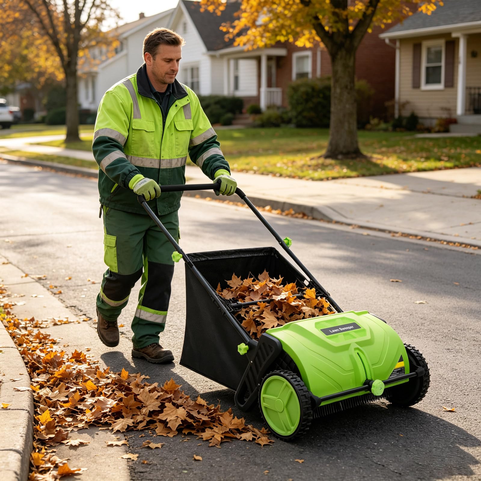 Raccogli foglie manuale, larghezza 53 cm, 100 l, spazzatrice per prato