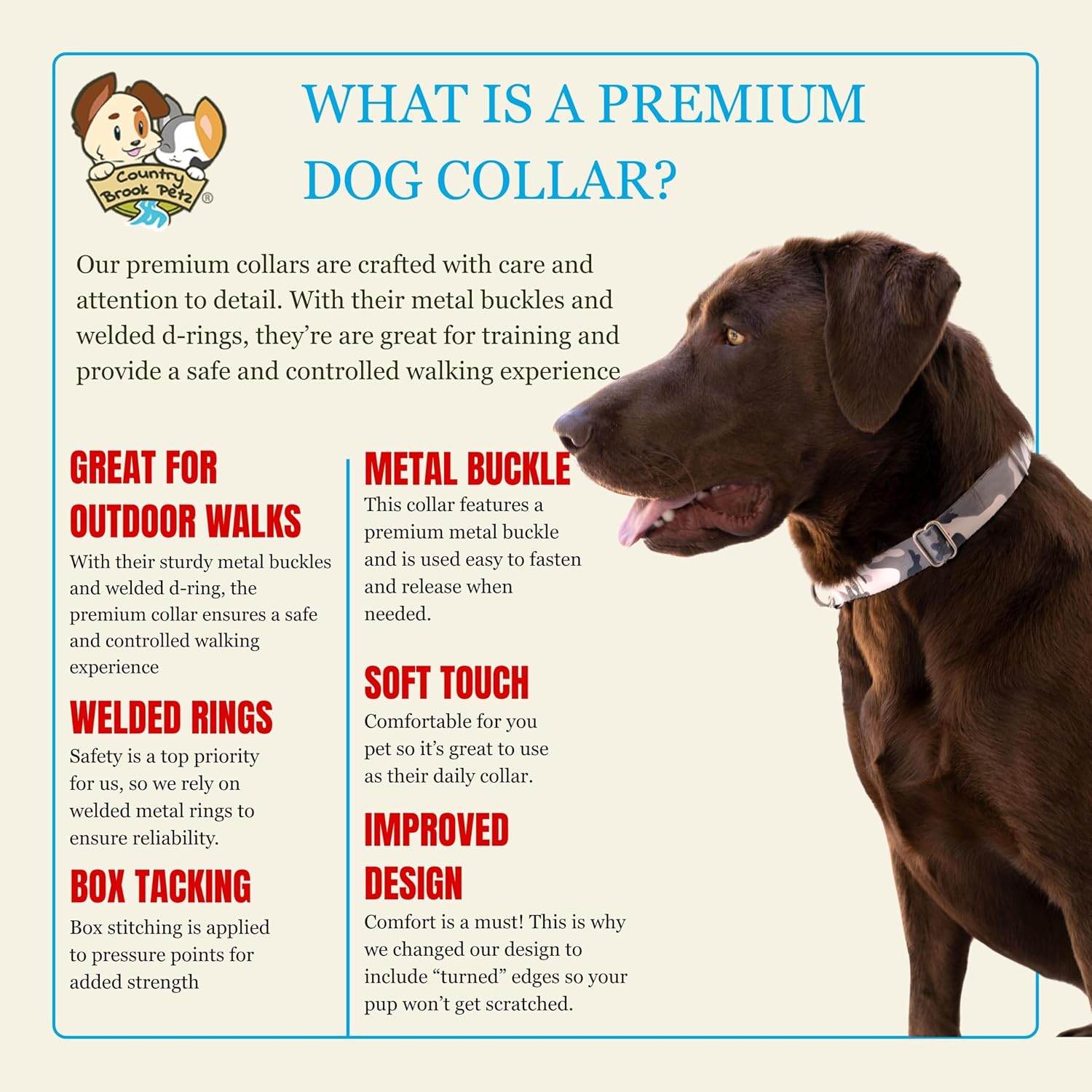 Country Brook Petz - Premium Urban Camo Dog Collar - Camouflage Collection Featuring Rugged Designs (1 Inch, Large)