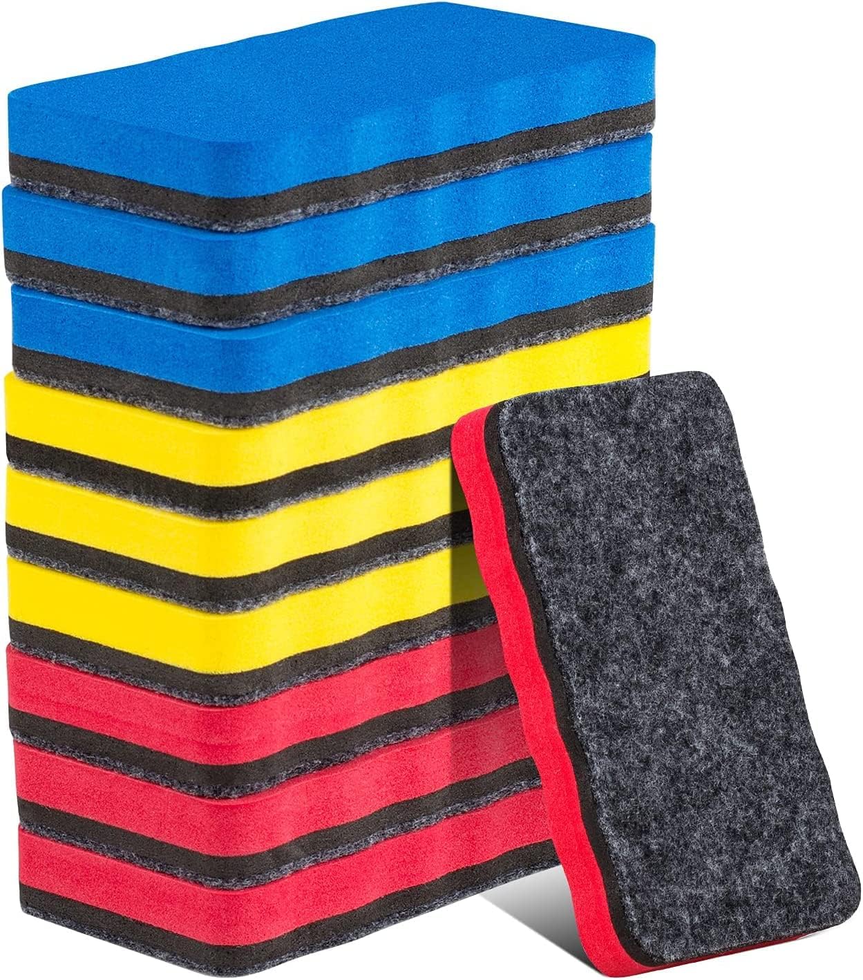 White Board Erasers, Dry Erase Erasers, 9 Pack, Assorted, Dry