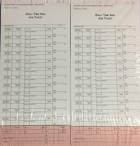 Miniatura 3 de 12 Banderas Mecánica Diario Horario y Trabajo Ticket JT-12-PSG por A+ (500 por caja) (V2)
