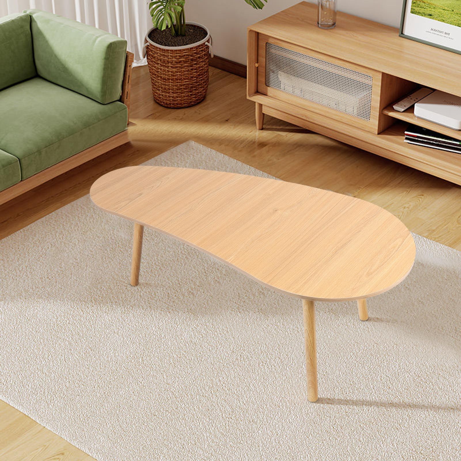 Small Coffee Table Minimalist Display Coffee Table Mid Century Modern Tea Table with Storage Shelf TV Stand Side