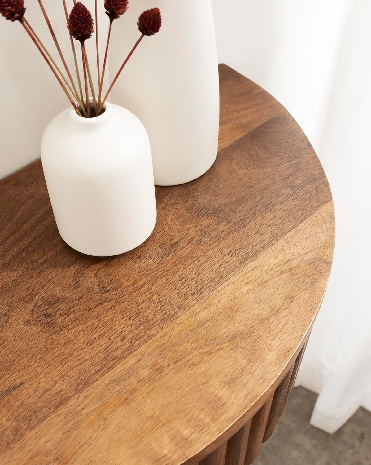 Kate and Laurel Reid Ribbed Wooden Floating Side Table, 20 x 11 x 6, Walnut Brown, Modern Wood Floating Nightstand with Storage Drawer for Apartment or Dorm Room Decor