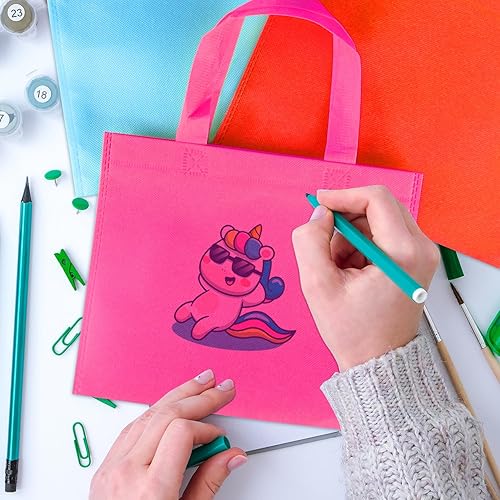 Miniatura 8 de SPERPAND 20 bolsas reutilizables para recuerdos de fiesta, bolsas pequeñas no tejidas, bolsas de regalo con asas para cumpleaños de niños, baby