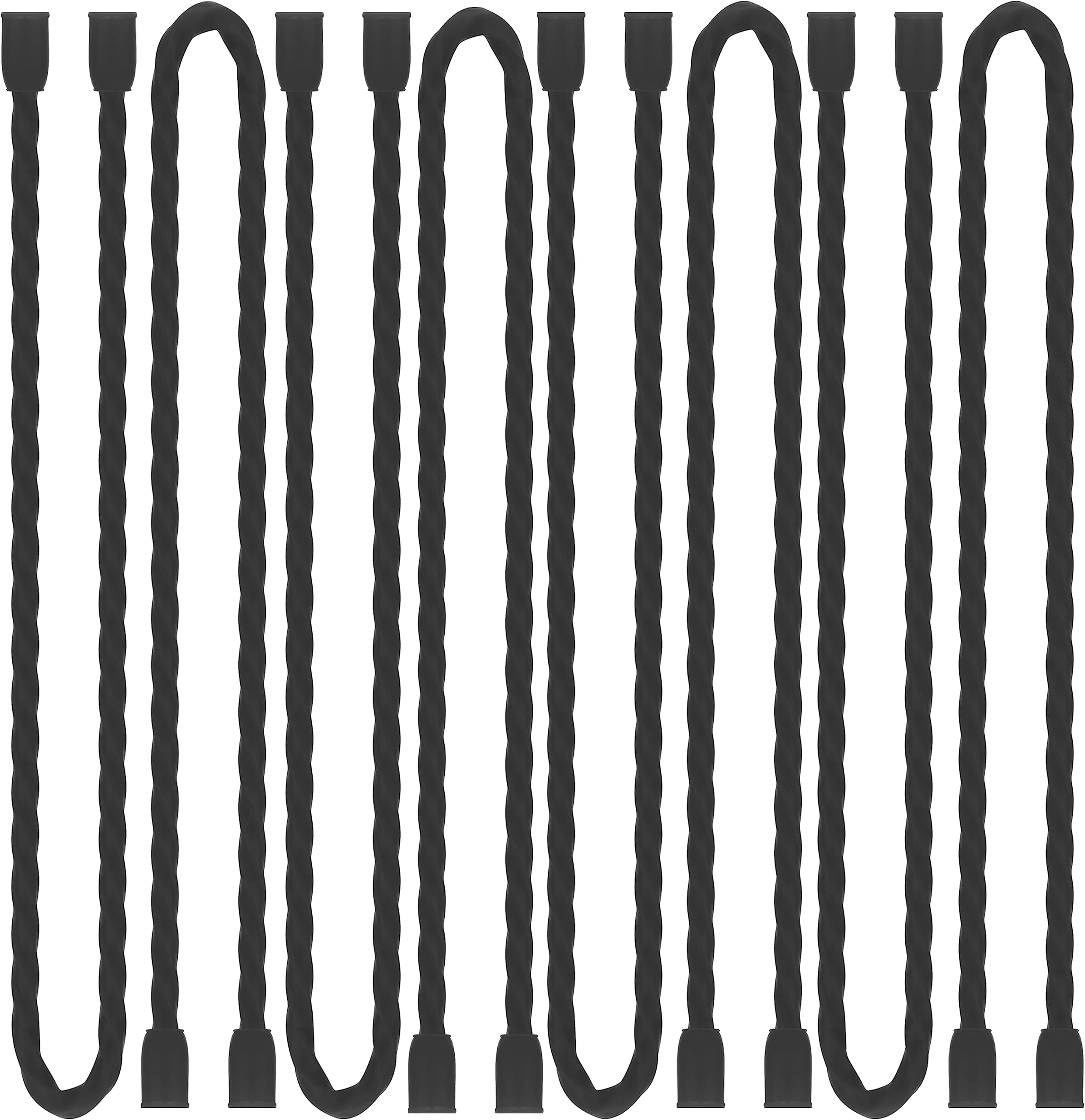 8Pcs 12-inch Silicone Cable Ties Reusable Steel-Core Silicone Twist Cable Tie Straps for Bundling and Organizing Colorful Bendable Holder Strap for Indoor and Out All Purpose, Black