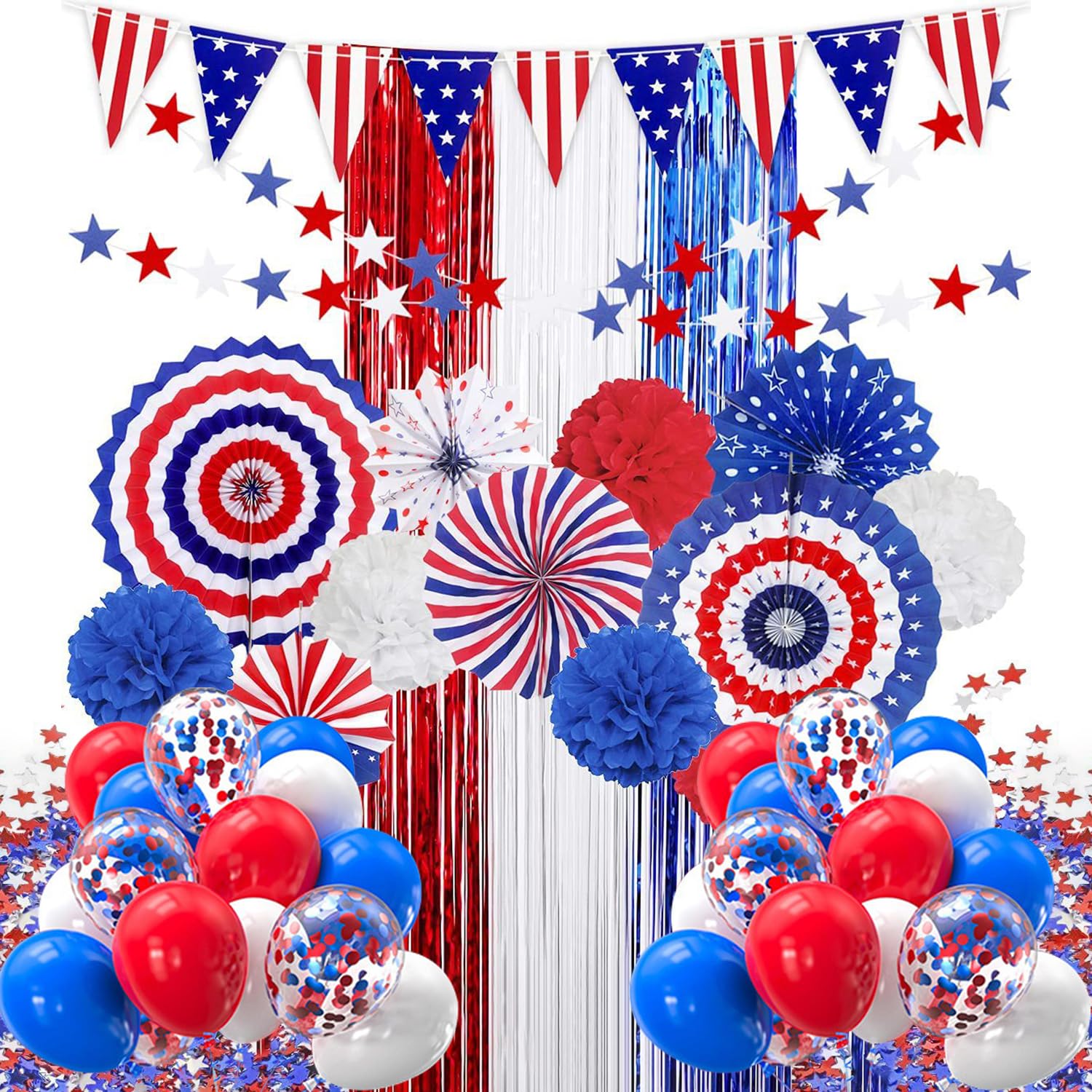 50% Off 100pc Patriotic Party Decoration Set - Image 1