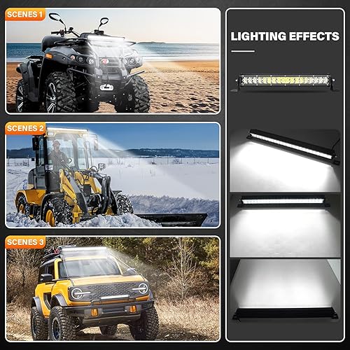 Miniatura 7 de SKYWORLD Barra de luz delgada de 15 pulgadas, 108 W, haz de punto LED, luz de trabajo de doble fila, lámpara antiniebla, impermeable, para 4x4, SUV,