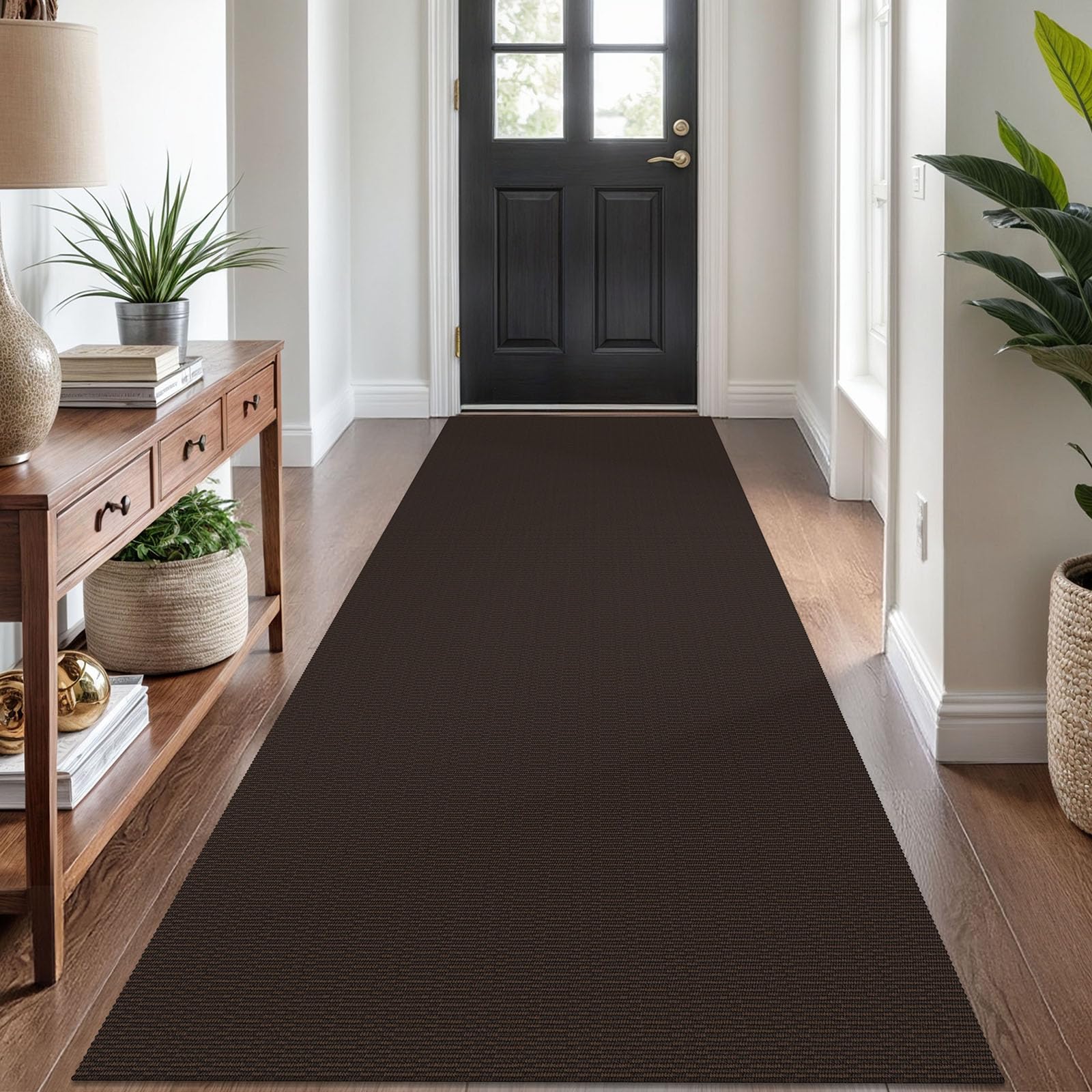 KOZYFLY Washable Runner Rug 3x8 ft Non Slip Runners for Hallways Kitchen Rugs Bobo Entryway Runner Indoor, Carpet Runners for Hall Entryway Bedroom, Dark Coffee/Brown โ image 1