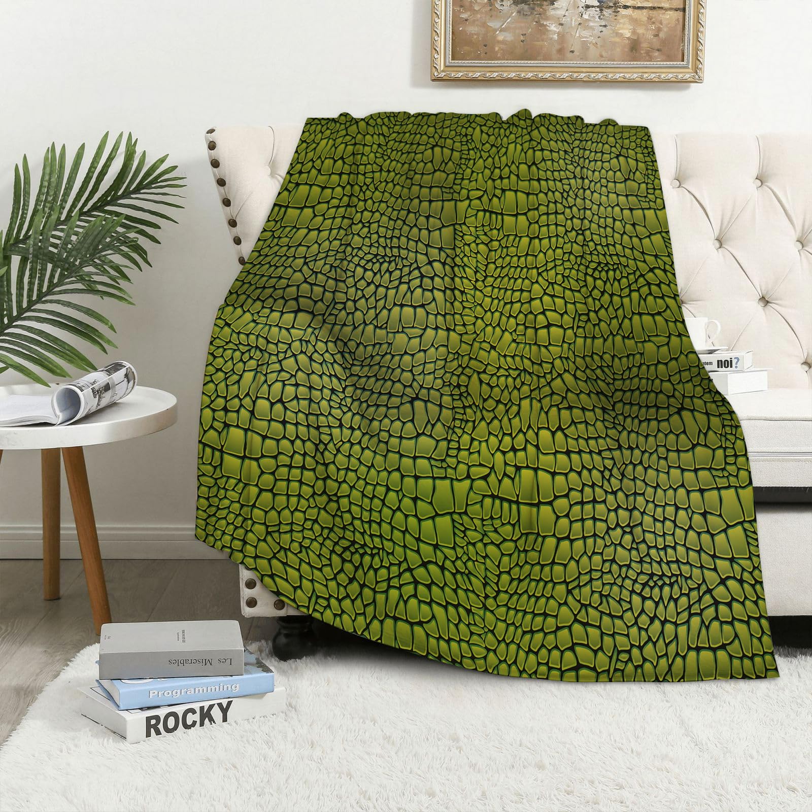 Maapchp Vector Illustration Of Alligator Skin Seamle - A3 Flannel Fleece Blanket Throws For Sofa Fluffy Blanket Bed Throw For Bedroom Vector Illustration Of Alligator Skin Seamless Art Crocodile Blanket For Bed, Couch,Car 50X60in