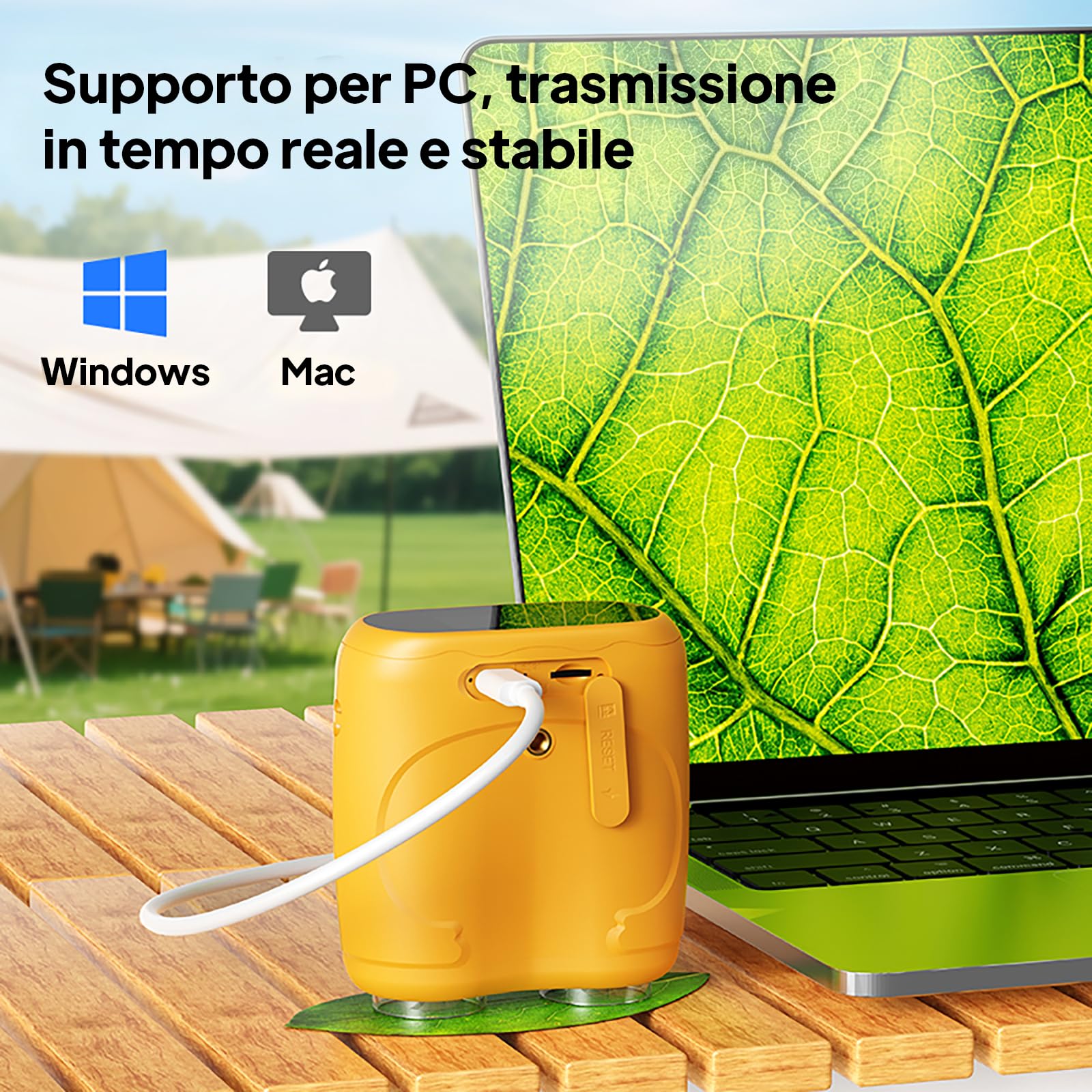 Ashfly Microscopio y telescopio 2 en 1 para niños, 1000 x USB 2 en 1, microscopio de Bolsillo portátil, Pantalla 4K de 2,0 Pulgadas, 10 aumentos, Science al Aire Libre a Partir de 3 años, Naranja
