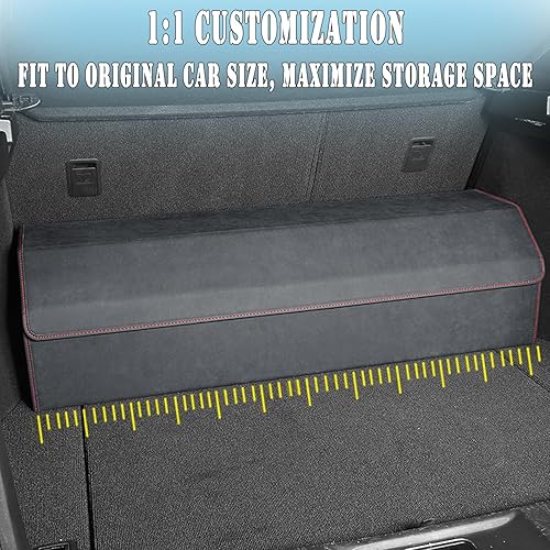 Miniatura 2 de Organizador de maletero para Jeep Grand Cherokee 2021-2025, caja de almacenamiento de cuero Alcántara negra, precisión a medida, maximiza tu