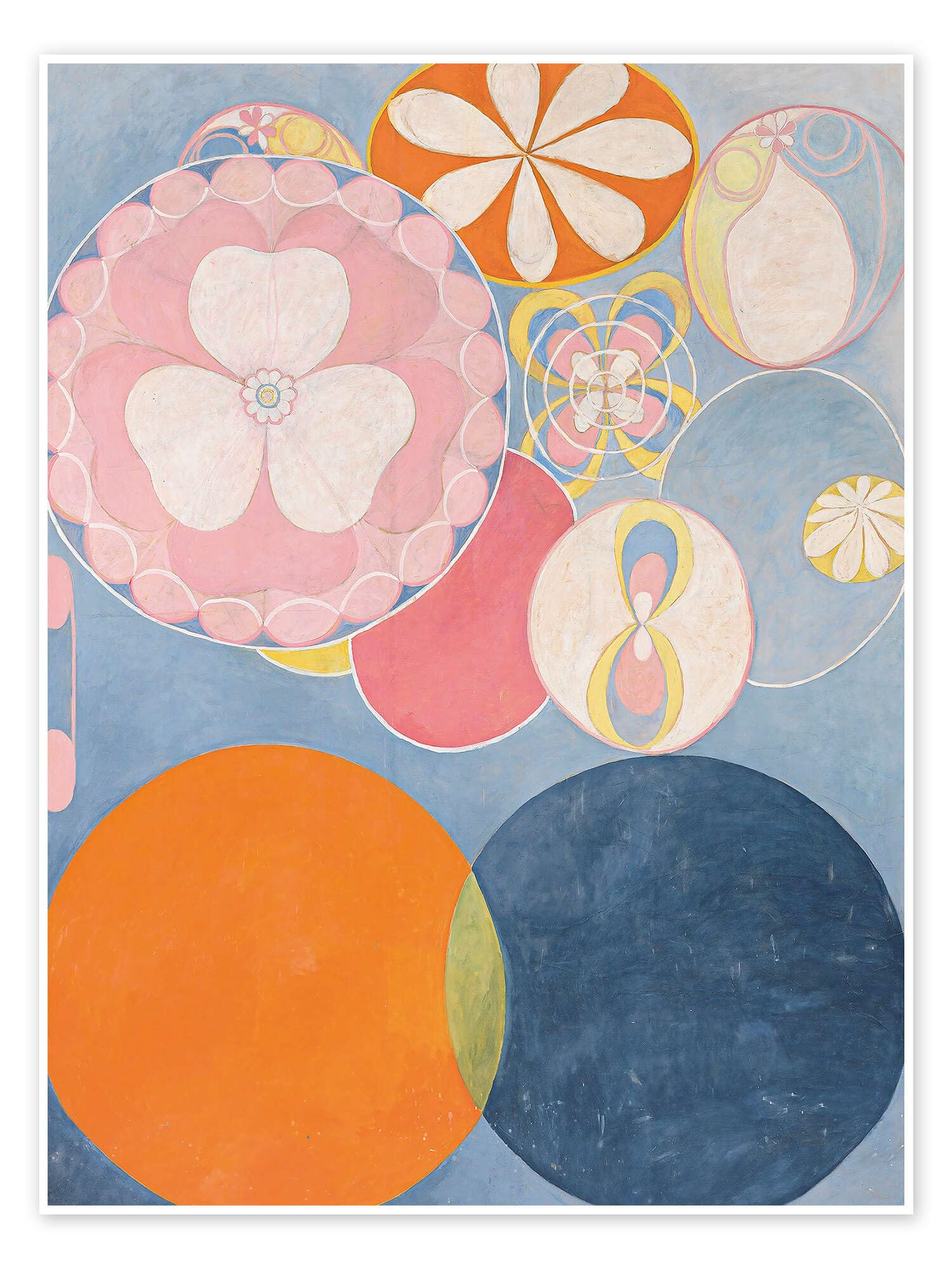 Posterlounge I dieci più grandi, n. 2, infanzia Poster | 100 x 130 cm di Hilma af Klint Blu Quadri Decorazione per pareti