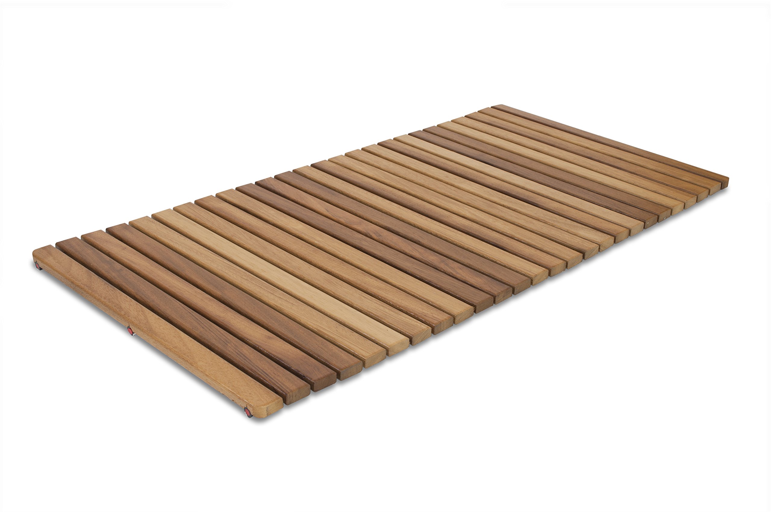 Tarima/Alfombra Flexible para Ducha y baño, en Madera de Teca (50 x 120 cm)