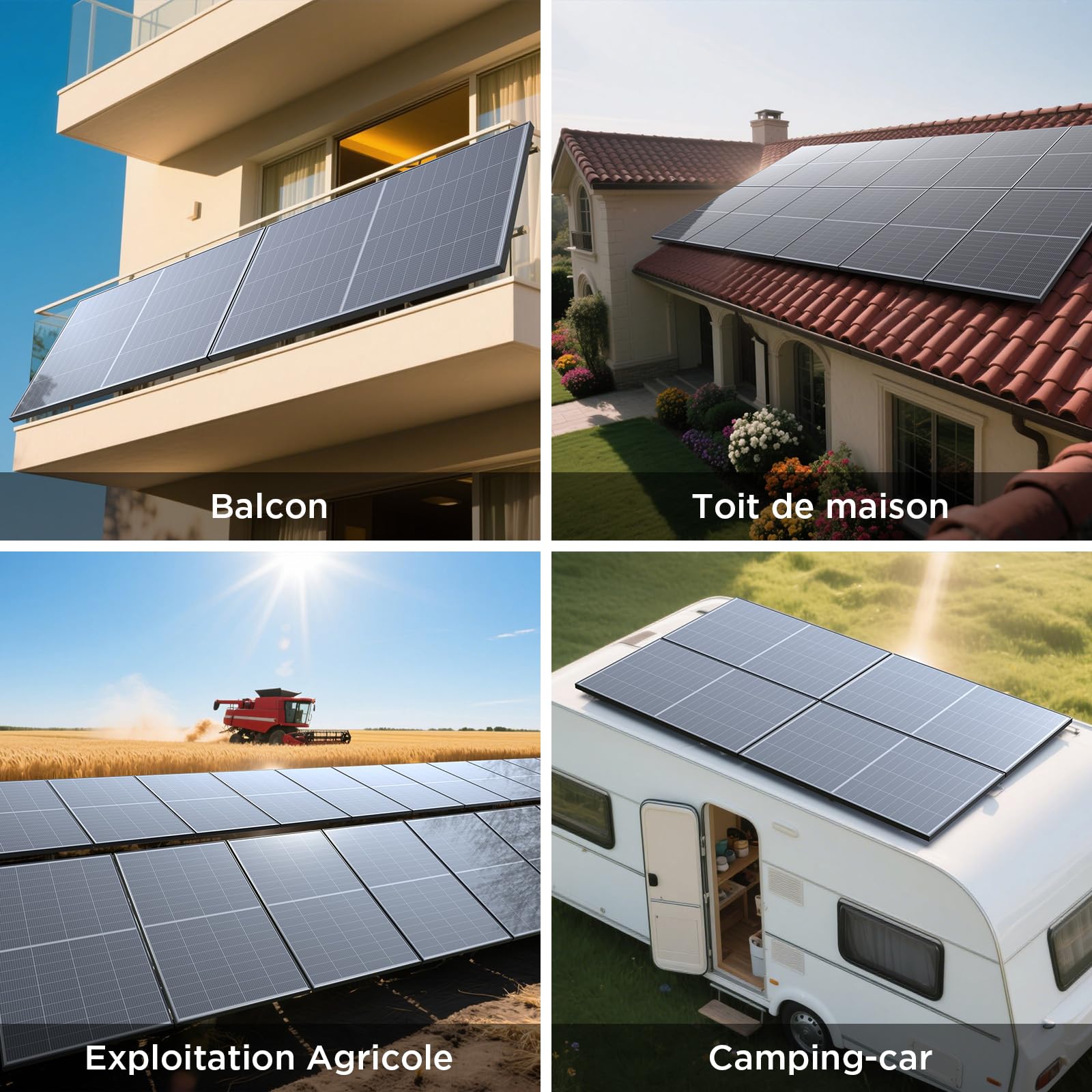 Bifacciale Pannello Solare 200W, N-Type 16BB Modulo Solare Monocristallino, Ideale per Balconi, Tetti, Casette da Giardino, Barche e Applicazioni Agricole (200W)