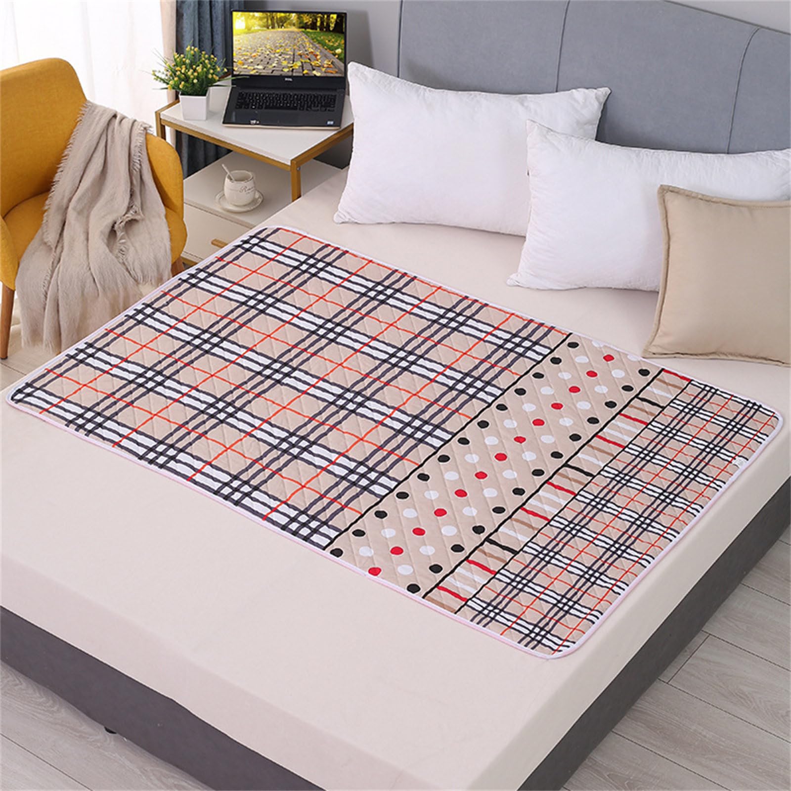 FANSU Fashion Prints Absorbent Puppy Pads, Non-Slip Waterproof Puppy Training Pads Reusable Dog Mat Washable Dog Training Pads Large Puppy Pads for Floor Protector, Couch (150x200cm,Beige)