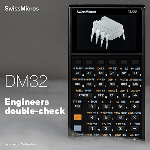 Miniatura 2 de SwissMicros Calculadora científica DM32 RPN - Calculadora programable inspirada en HP-32SII para escuela, universidad, álgebra, geometría, física,