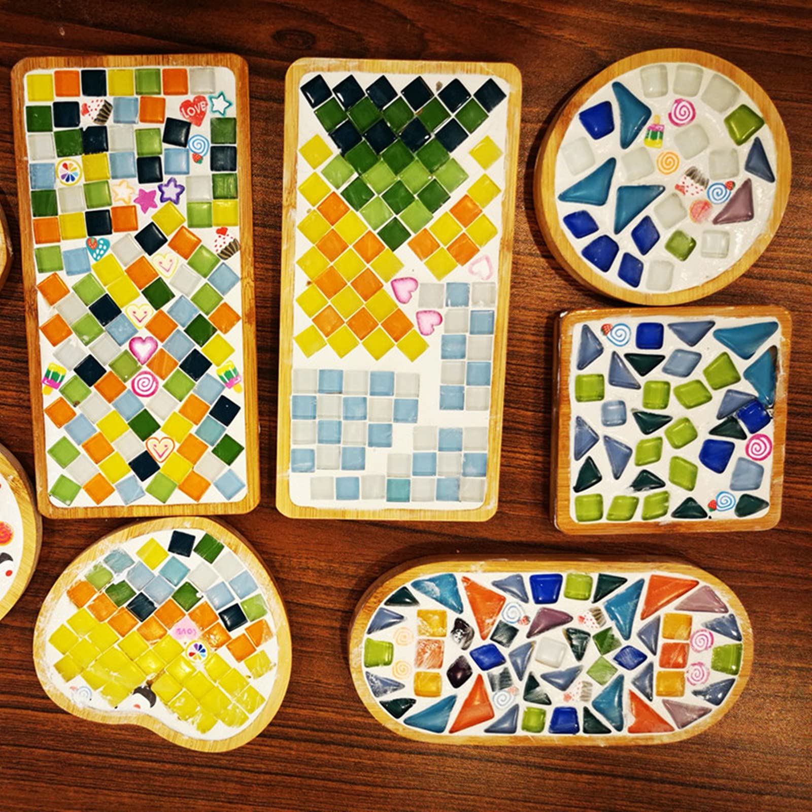 200g Tesselles En Verre Colorées - Mosaïque Carrée 1x1 Cm, Assortiment Fruits, Pour DIY, Décoration, Loisirs Créatifs