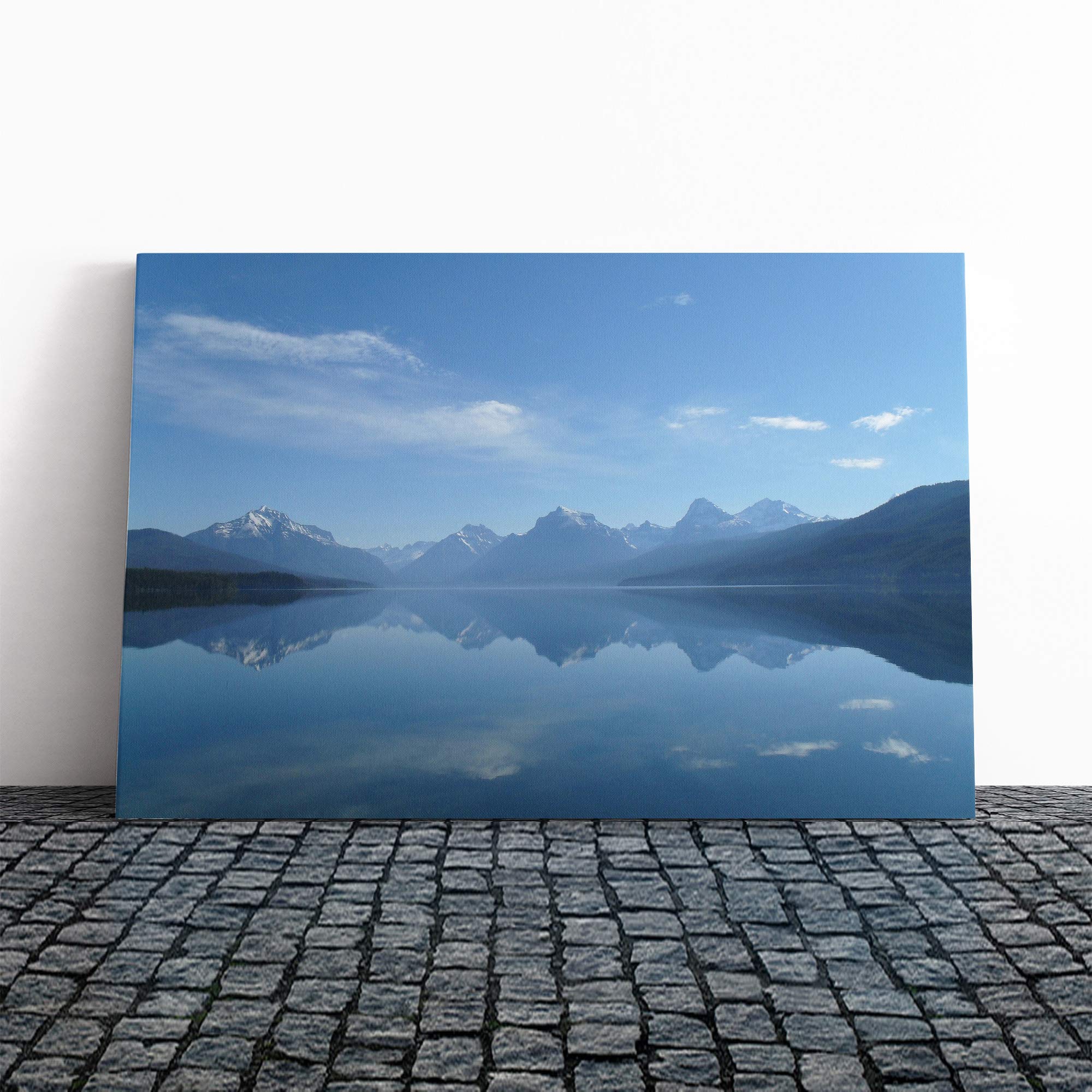 Landscape Montana Lake USA Canvas Print | Gallery Wrapped 30mm Frame Wall Art | 24x16 inches | Ready to Hang | Modern Landscape Picture | Living Room Bedroom Lounge Office
