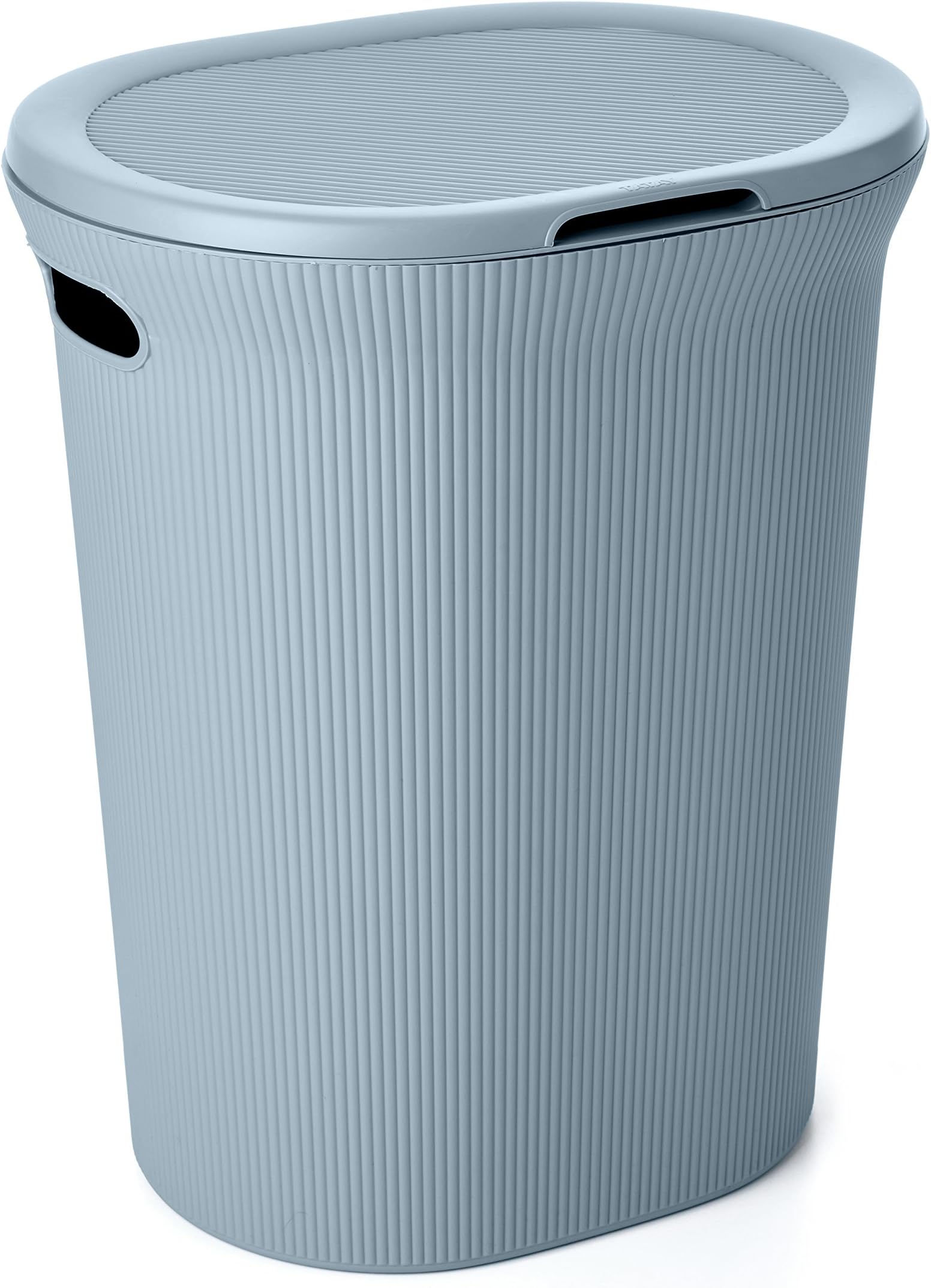 Baobab Laundry Basket, 40L Capacity, Polypropylene, BPA Free, with Lid. Mist Blue. Measures 41 x 33 x 50 cm