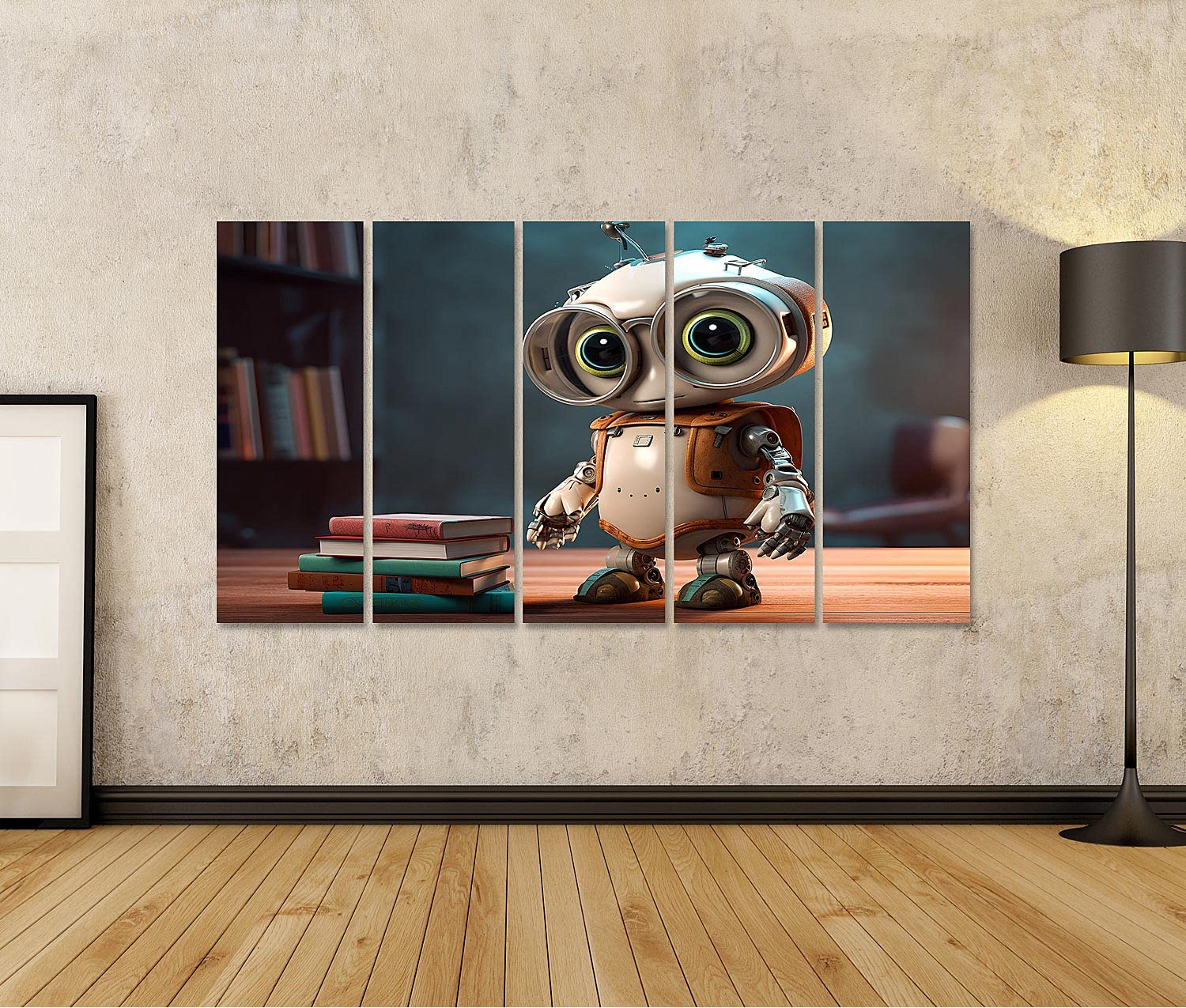 islandburner Prima imagen sobre lienzo bebé robot aprendizaje libros inteligencia artificial ir a la escuela Kon imágenes murales carteles