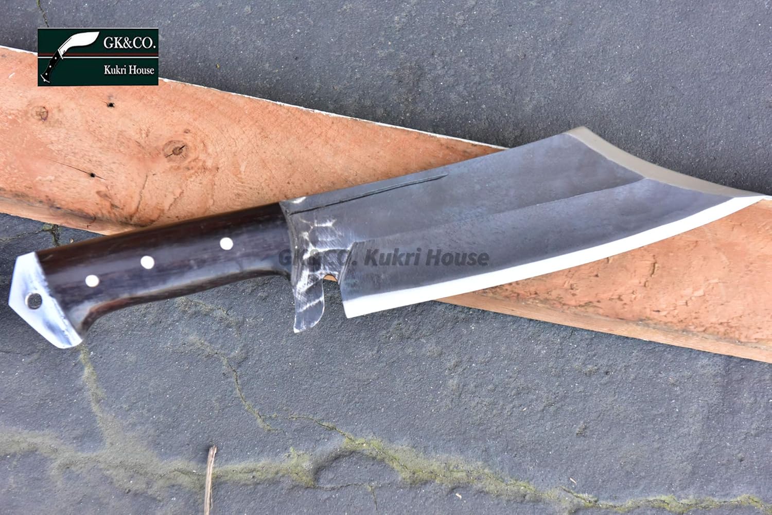 GK&CO. Kukri House Genuine Kukri/Khukuri 10" Long Mukti Rust Free Blade (Meaning Redemption) Knife - Made of Carbon Steel, Rosewood Full Tang Handle
