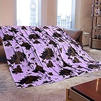 Vista 32 de Manta de forro polar azul para niñas de 50 x 60 pulgadas, suave, ligera, mullida para dormitorio, sofá, regalos de cumpleaños, manta decorativa cian