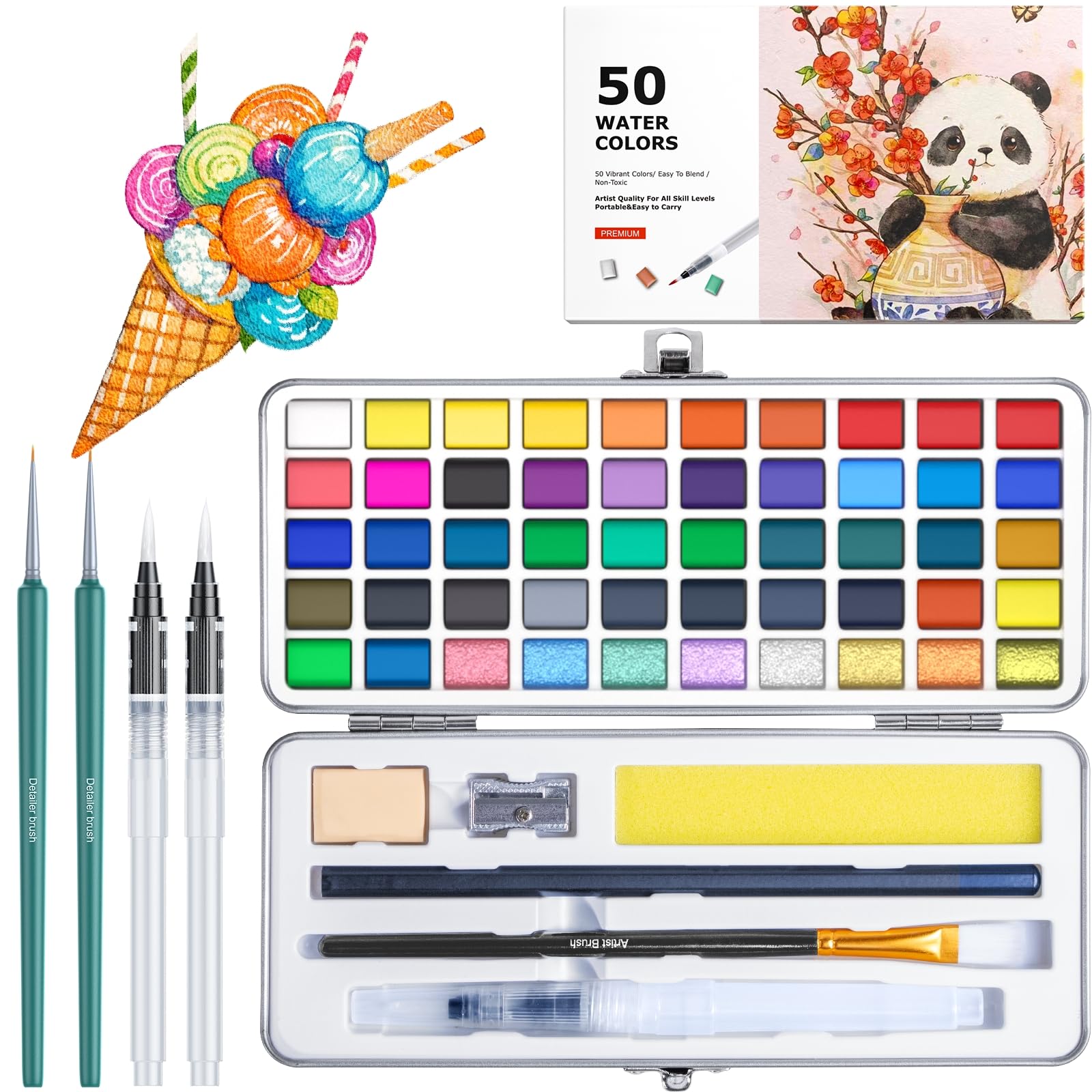45% Off Watercolor Paint Set with 50 Rich Colors + Code