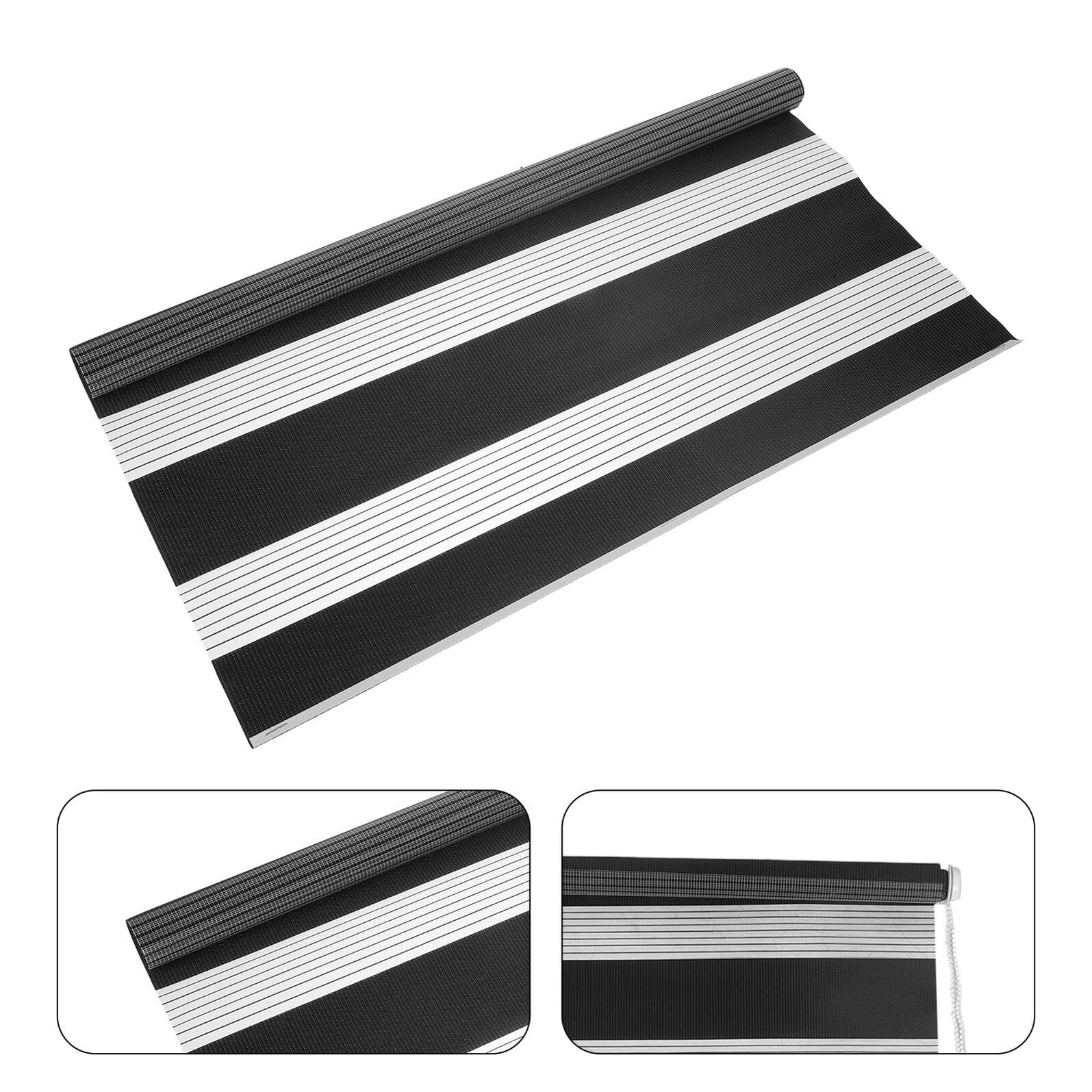 Tenda a Rullo Zebra Manuale Nero in Poliestere e Plastico | Filtraggio Luce e Protezione Privacy, per Ufficio e Studio, Uso Interno su Finestre Domestiche